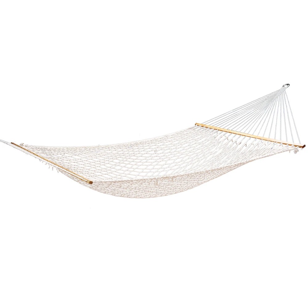 1 Gardeon Hammock Bed Outdoor Chair Camping Hanging Hammocks Mesh 2 Person - Beige, 1 of 7