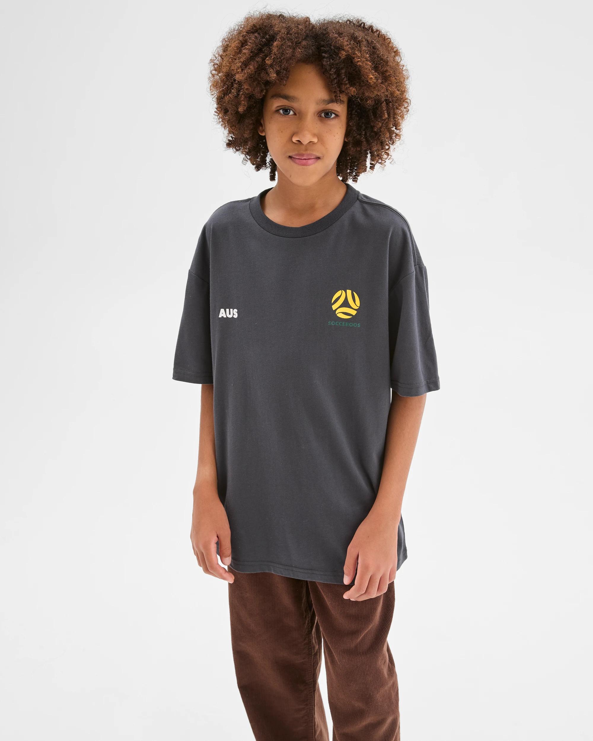 3 Socceroos World Cup Australian Cotton T-Shirt BLACK, 3 of 7