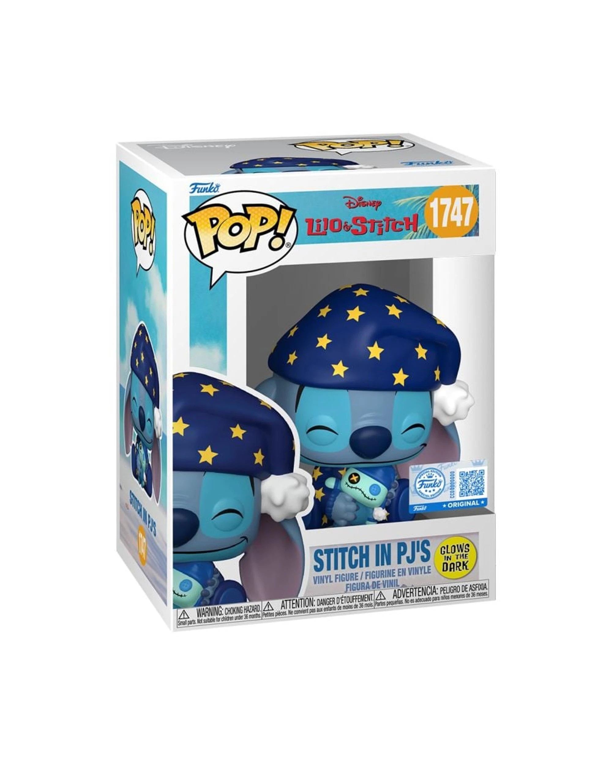3 Lilo and Stitch Stitch in PJ's Glow in the Dark Funko POP! Vinyl, 3 of 4
