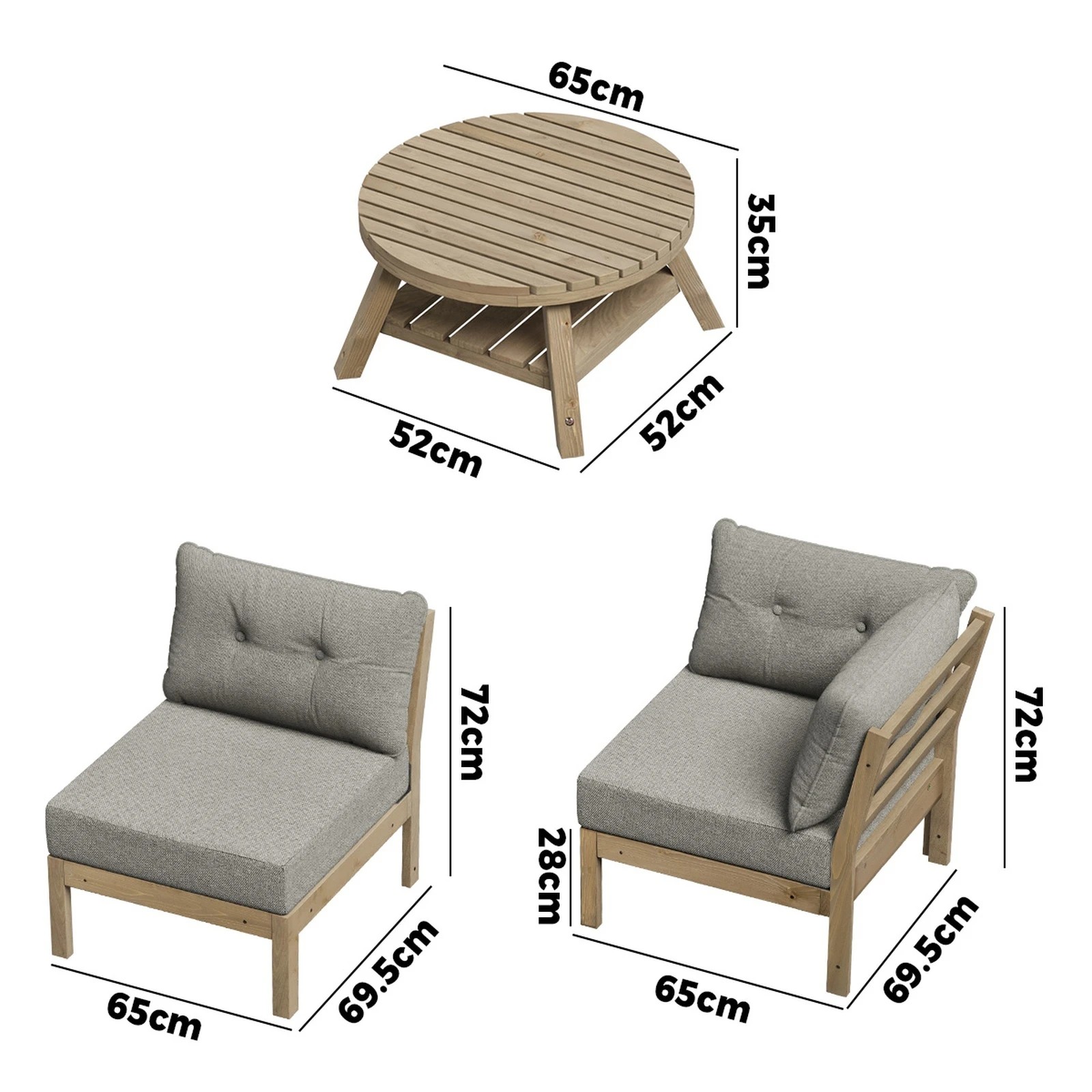 2 Livsip 4 Seater Outdoor Sofa Set Lounge Setting - Beige, 2 of 8