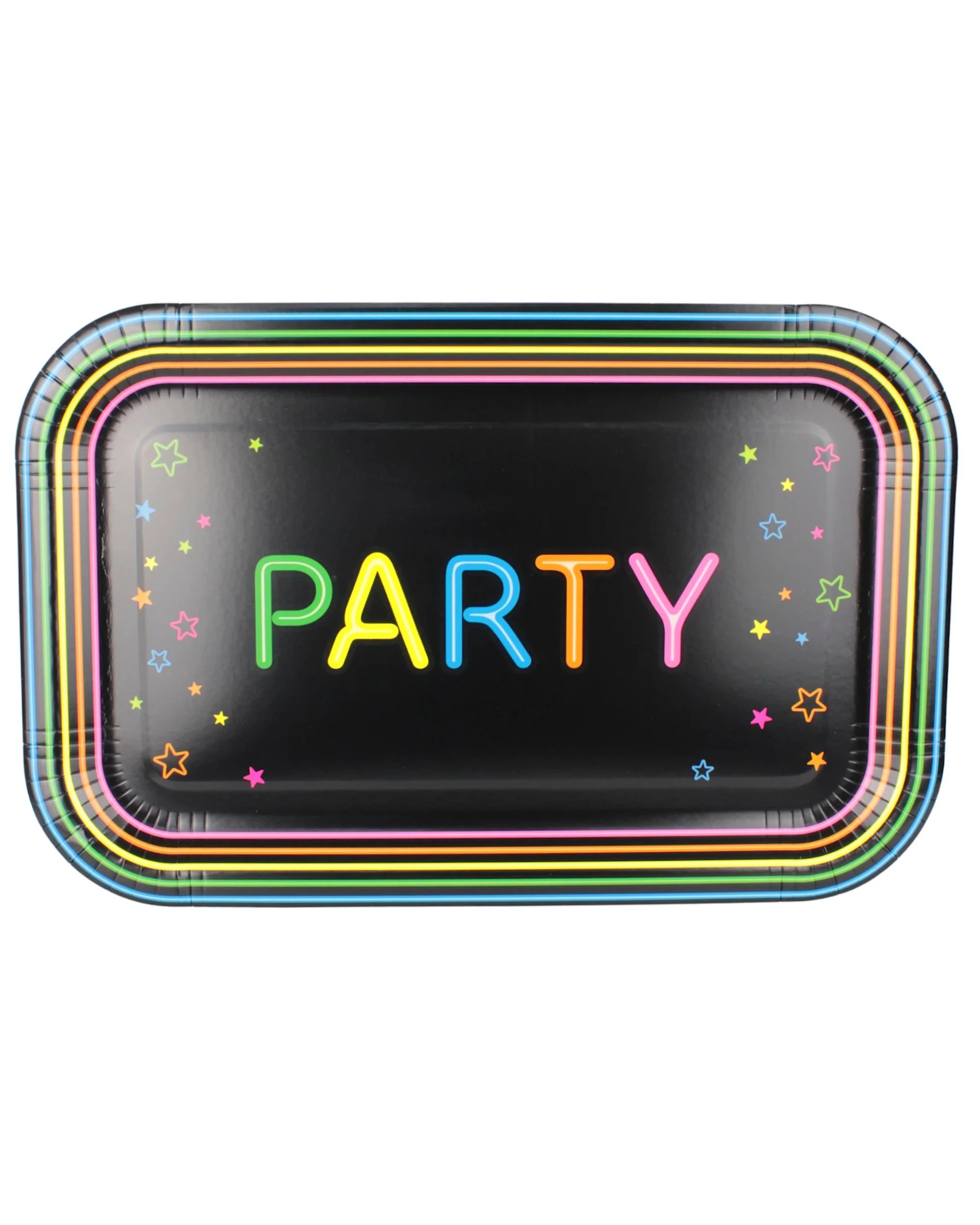 1 Artwrap Neon Party Rectangle Paper Platters Pack of 6, 1 of 3