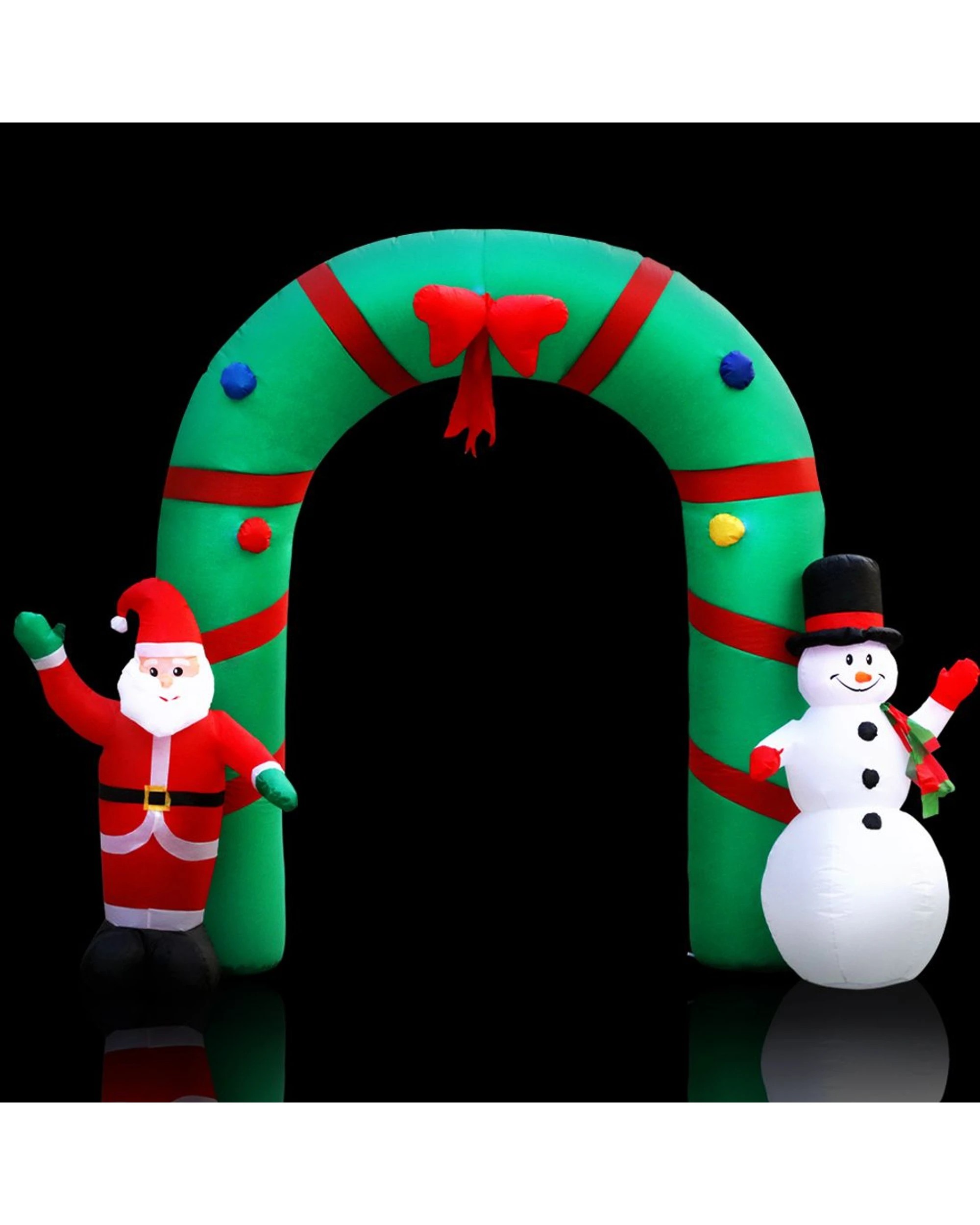 2 Jingle Jollys Christmas Inflatable Archwary 2.8M Illuminated Decorations - Multi, 2 of 7