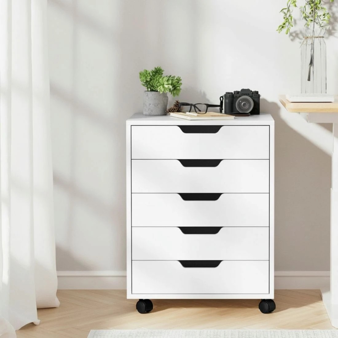 7 Artiss 5-Drawer Filing Cabinet - White, 7 of 8