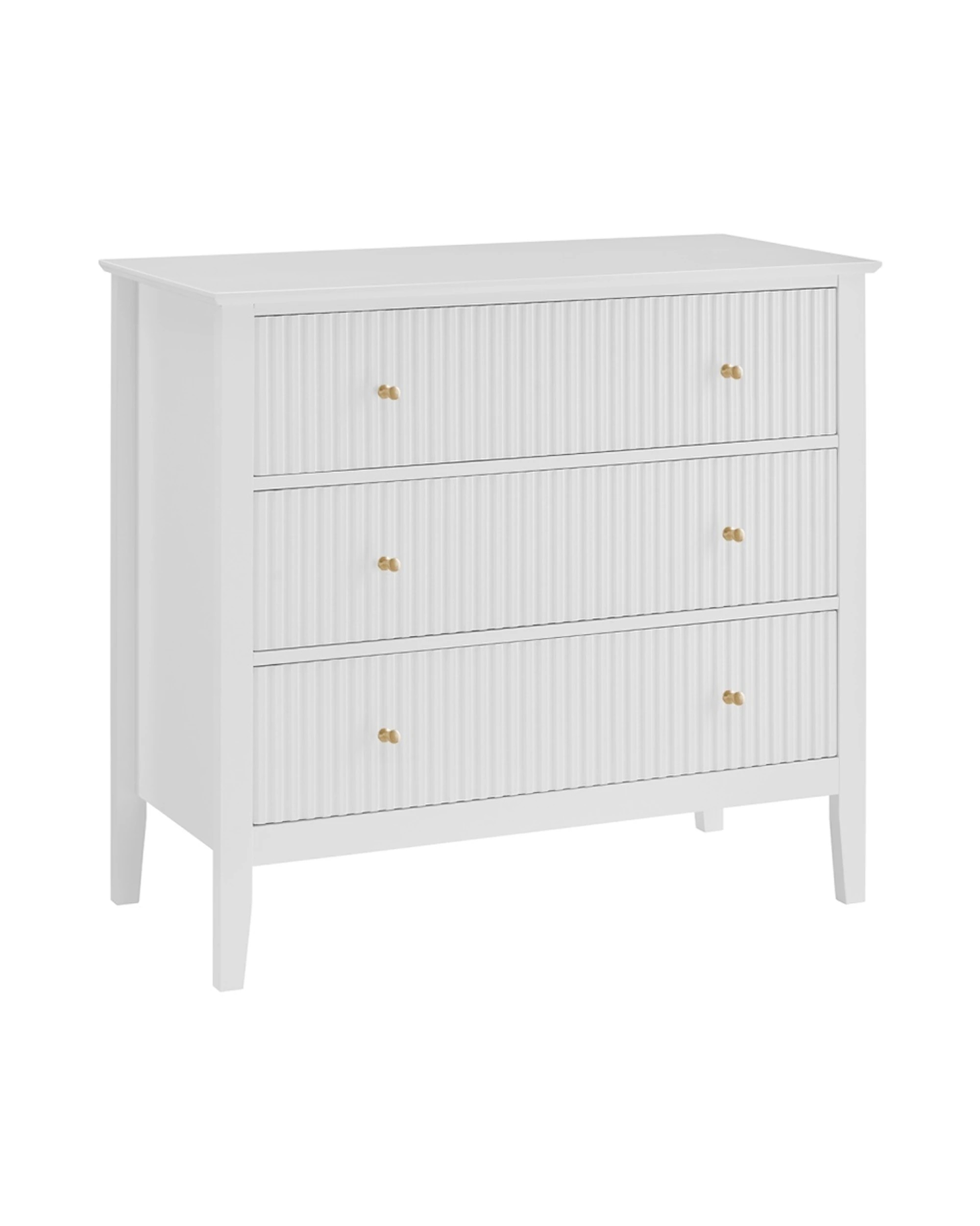 1 Alpine Bay Zara Fluted 3 drawer chest - White, 1 of 7