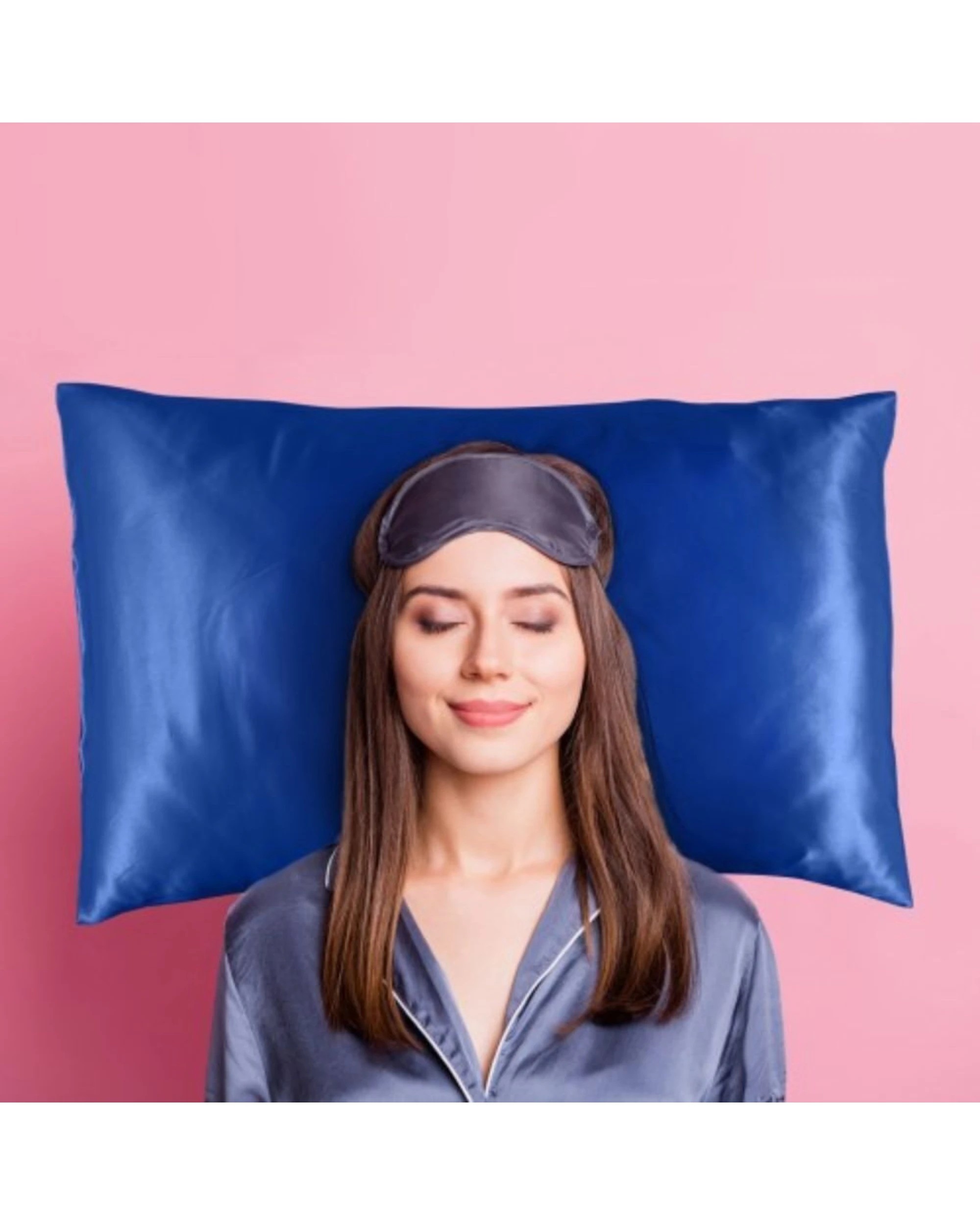 6 Casa Decor 2PK Luxury Satin Pillowcases Twin Pack 51x76cm Polyester Satin - Blue, 6 of 7