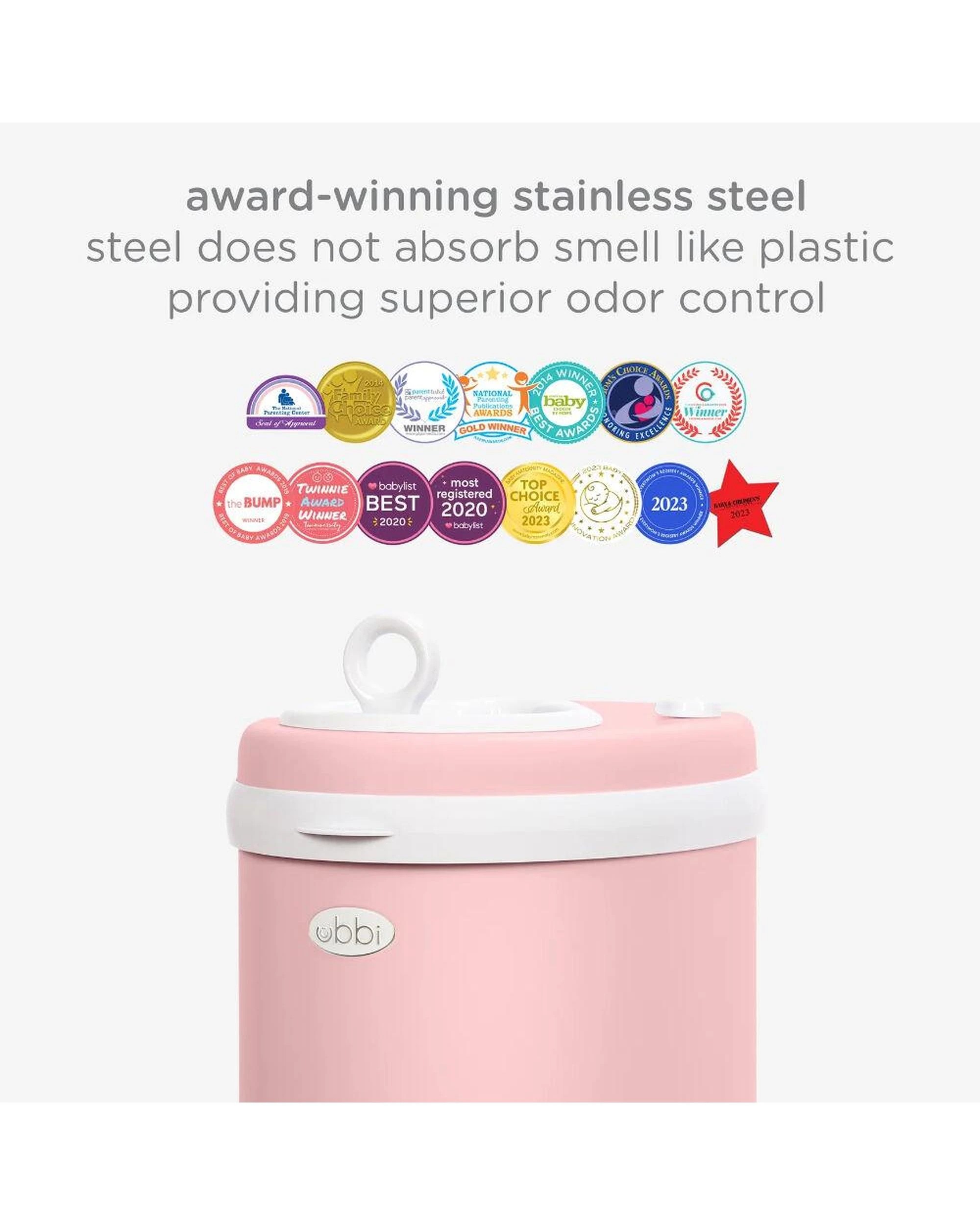 5 Ubbi Nappy Bin Diaper Pail  Matte Pink, 5 of 9