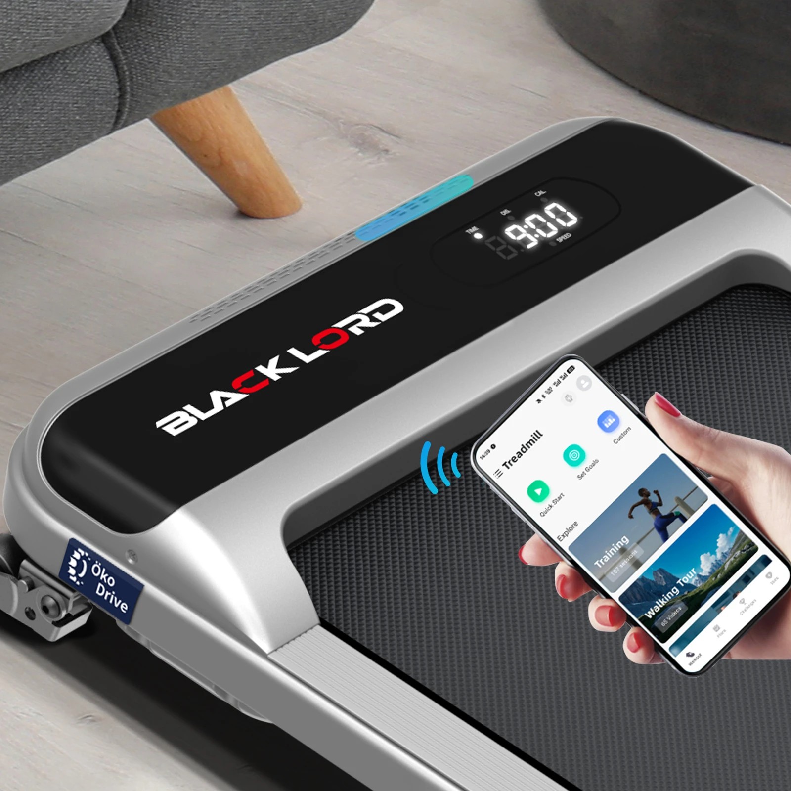 3 Black Lord Treadmill Electric Walking Pad Home Office Gym Fitness Incline MS2 - Silver, 3 of 9