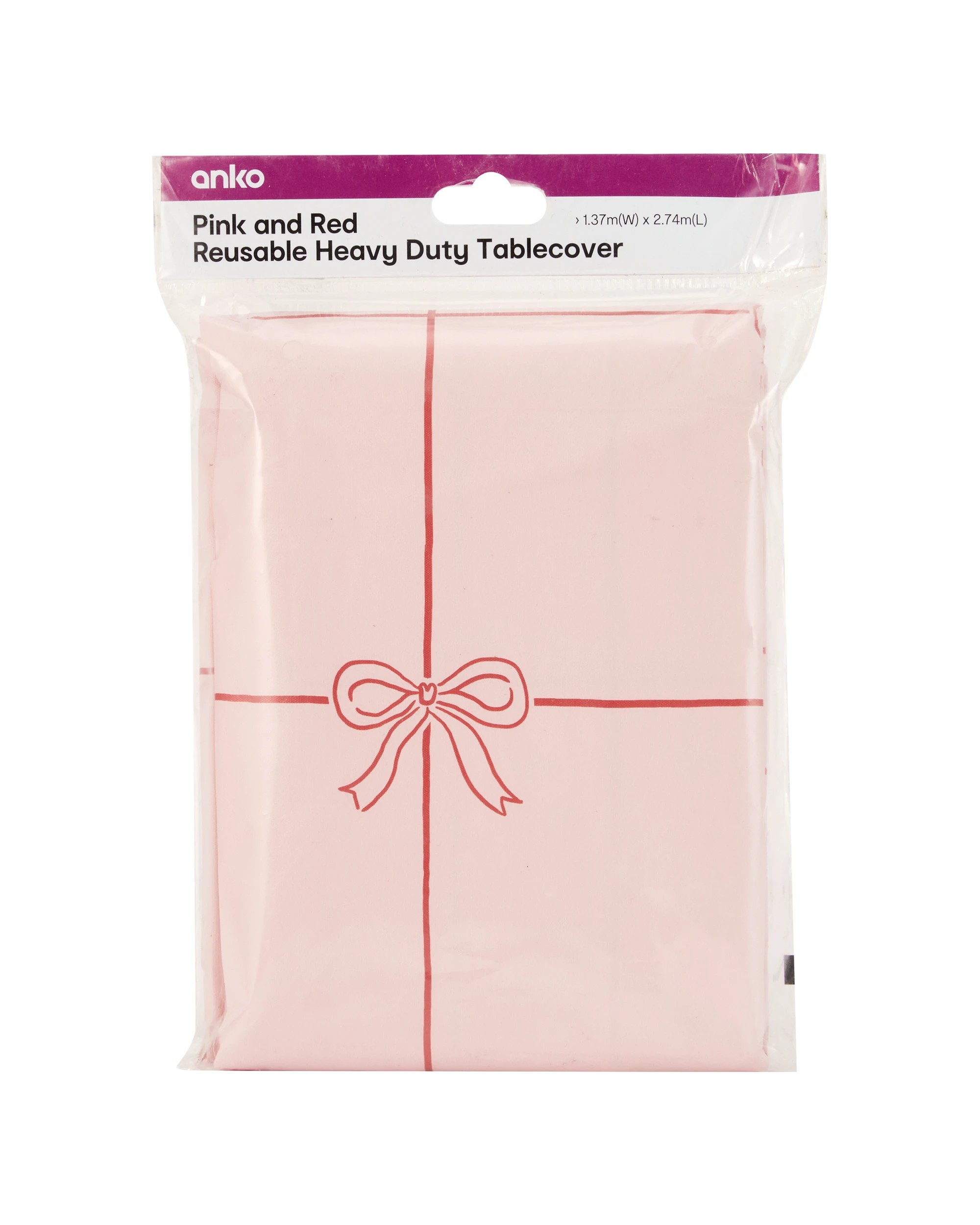 3 Reusable Heavy Duty Tablecover - Pink and Red, 3 of 3