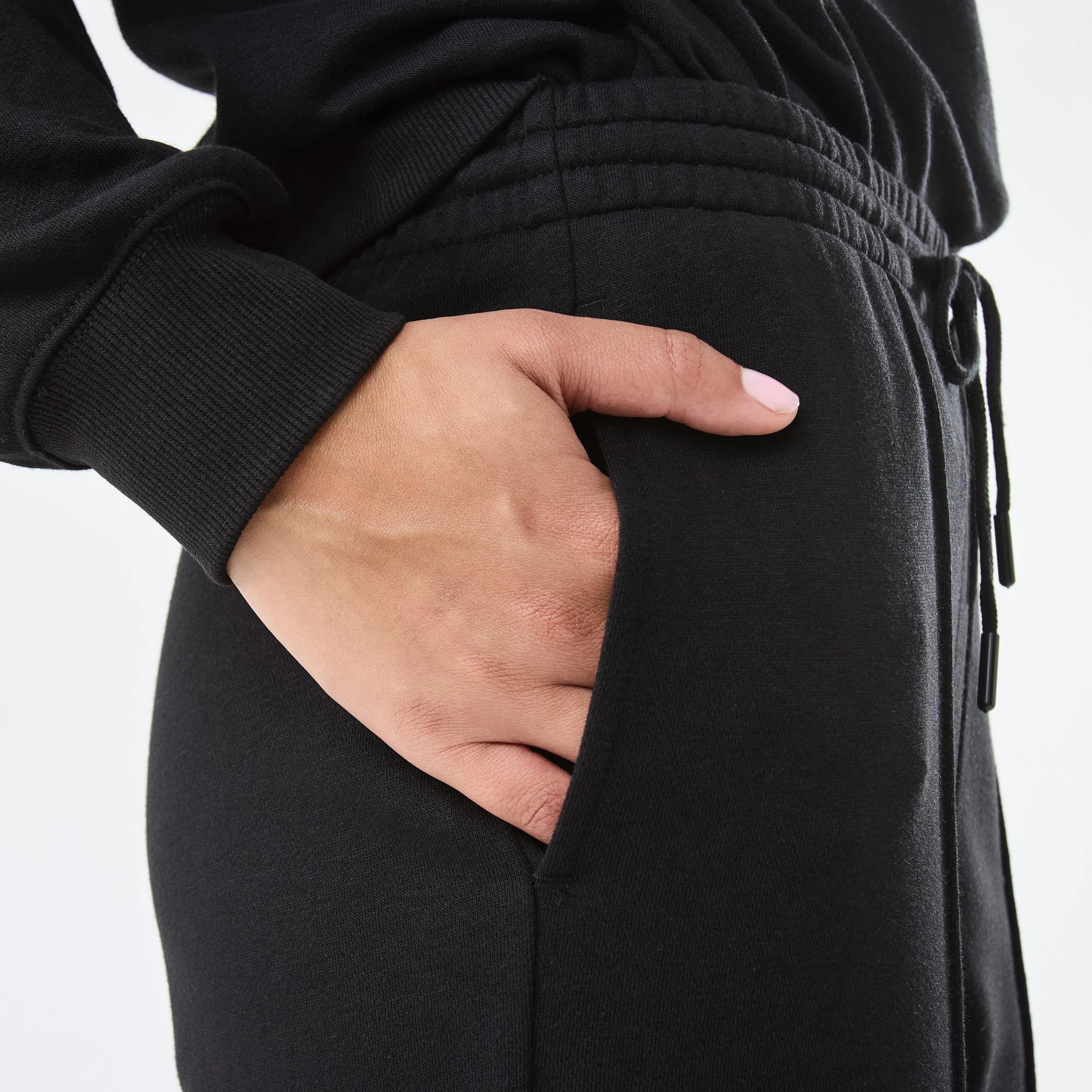 7 Active Womens French Terry Trackpants BLACK, 7 of 8