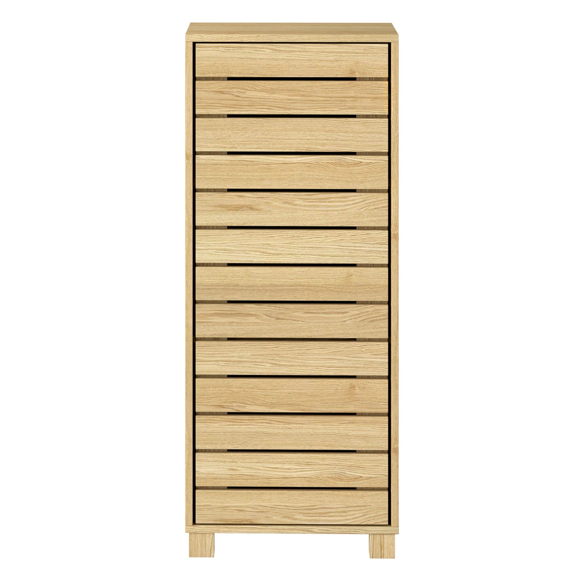 2 Levede Bathroom Storage Cabinet Handleless Wood Floor Shelf Unit Cupboard Oak, 2 of 9