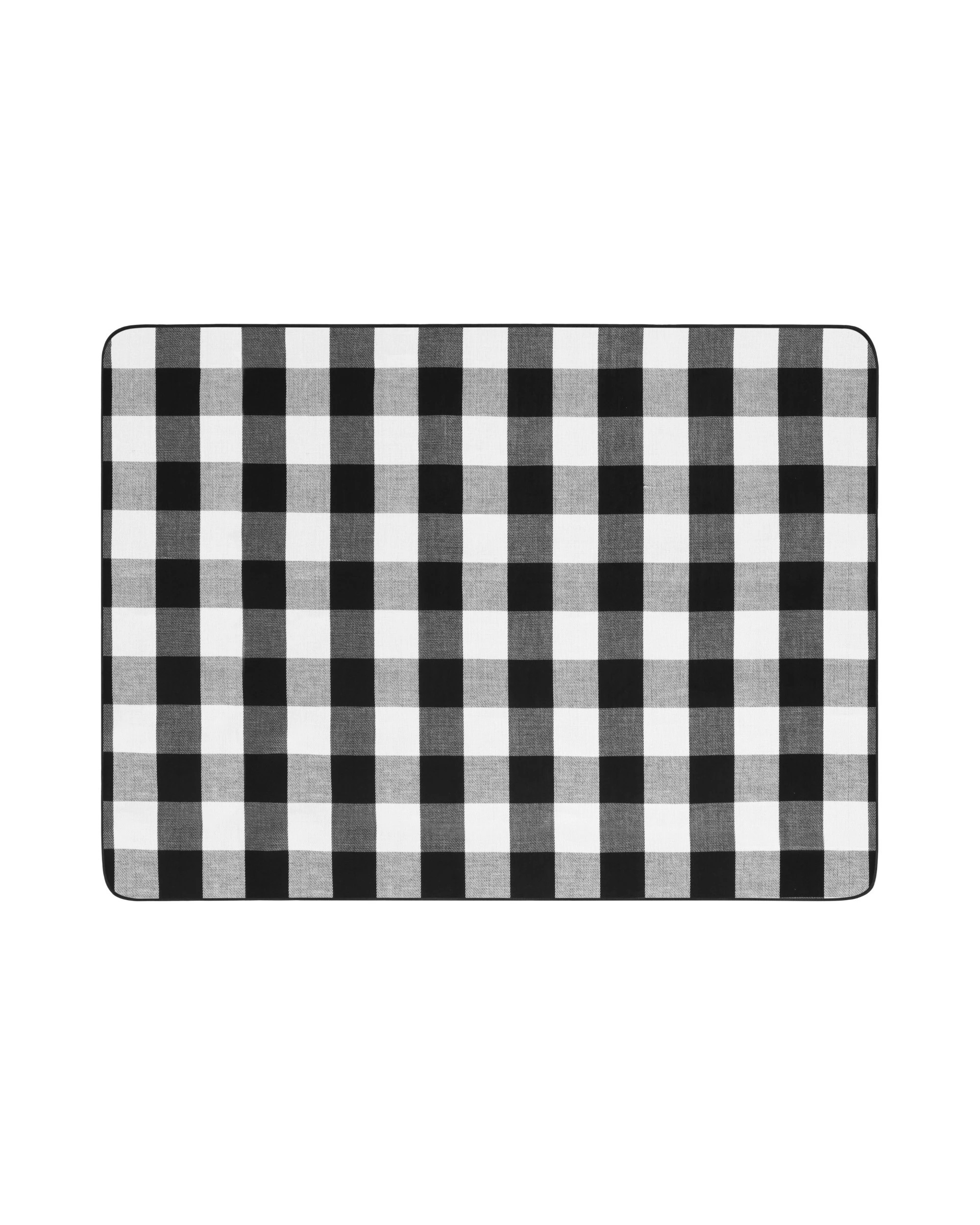 5 Sherwood Faux Linen Plaid Picnic Rug 200x150cm - Black and White, 5 of 6
