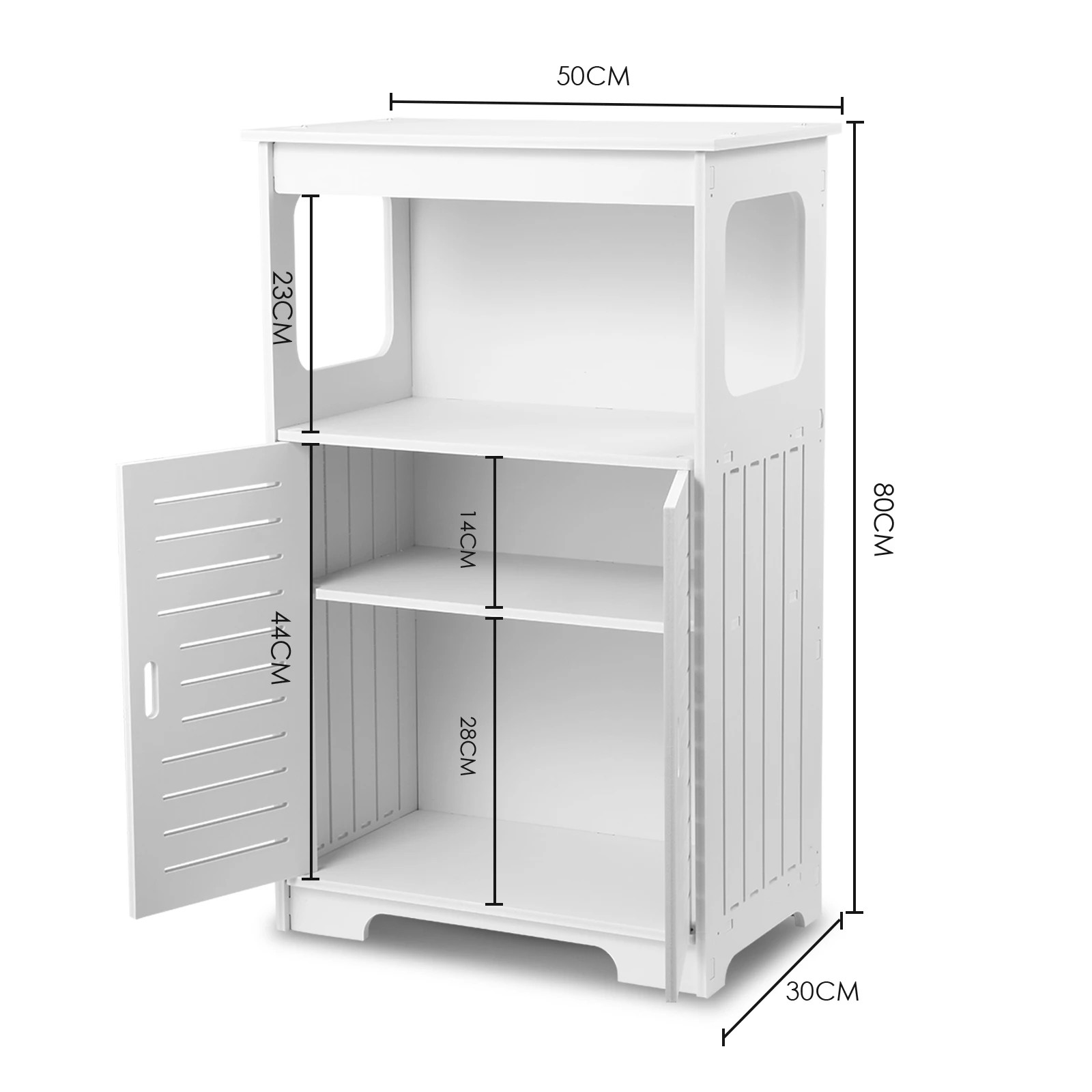 4 Ausway Freestanding Bathroom Cabinet Storage Shelf Organiser Stand Waterproof Cupboard, 4 of 7