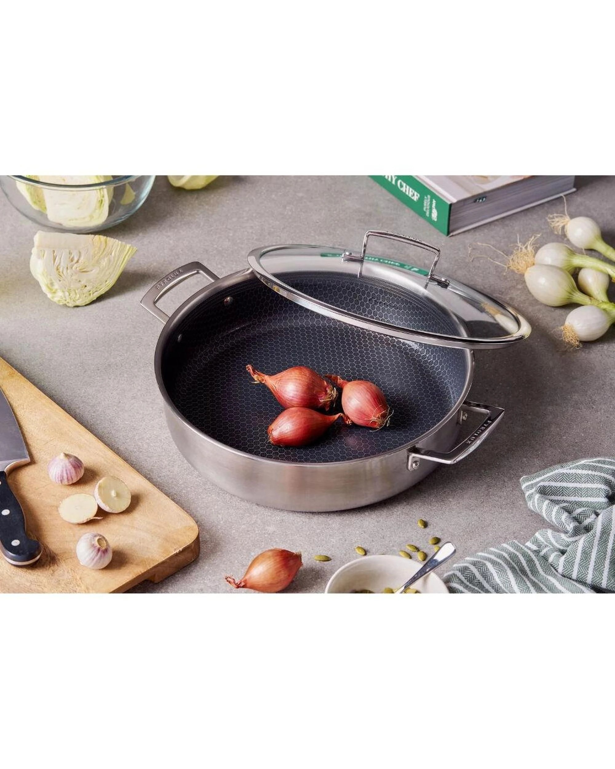3 Pyrolux Pyrohex 30cm  5L Chef Pan With Lid, 3 of 4