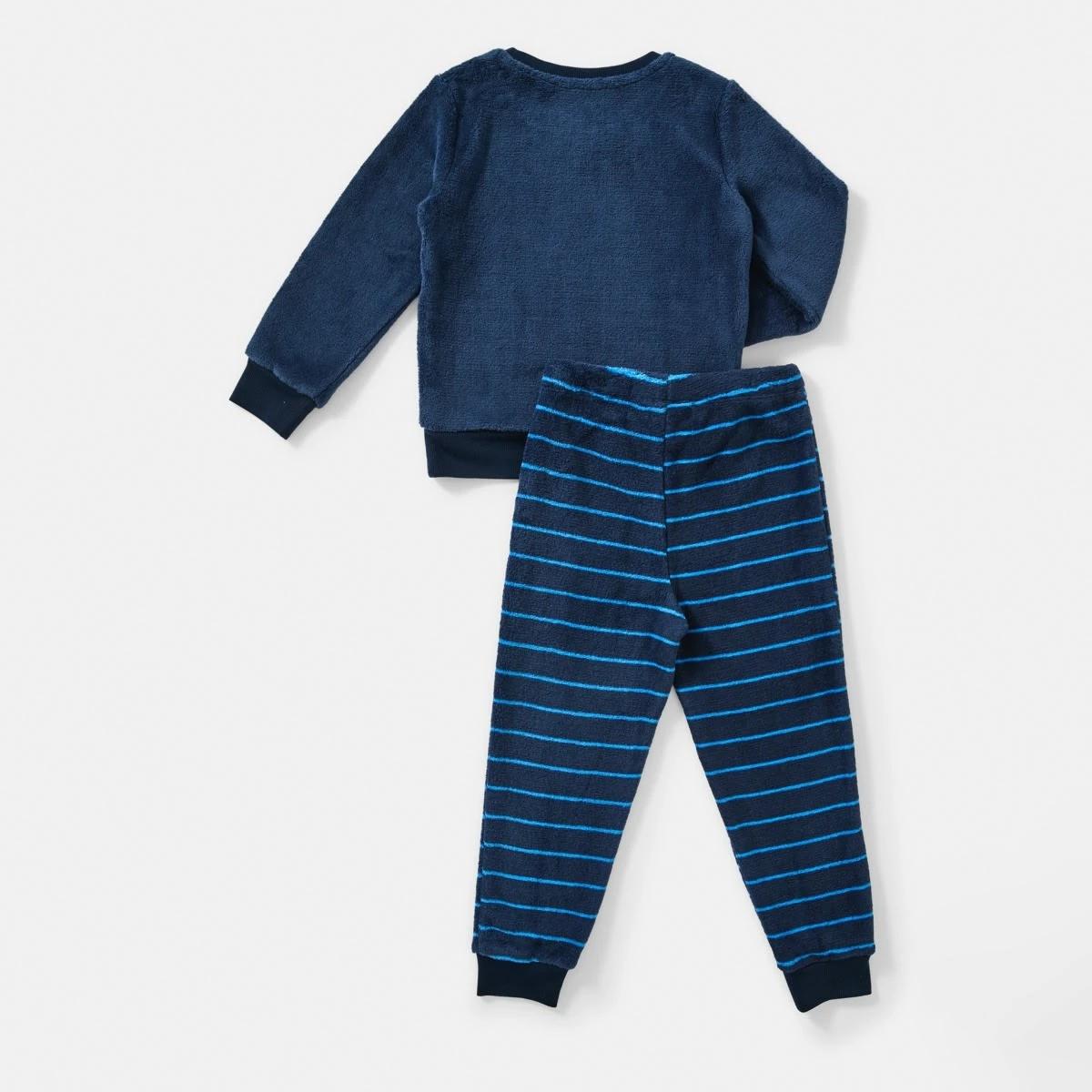6 Fluffy Pyjama Set Nvy Bear, 6 of 8