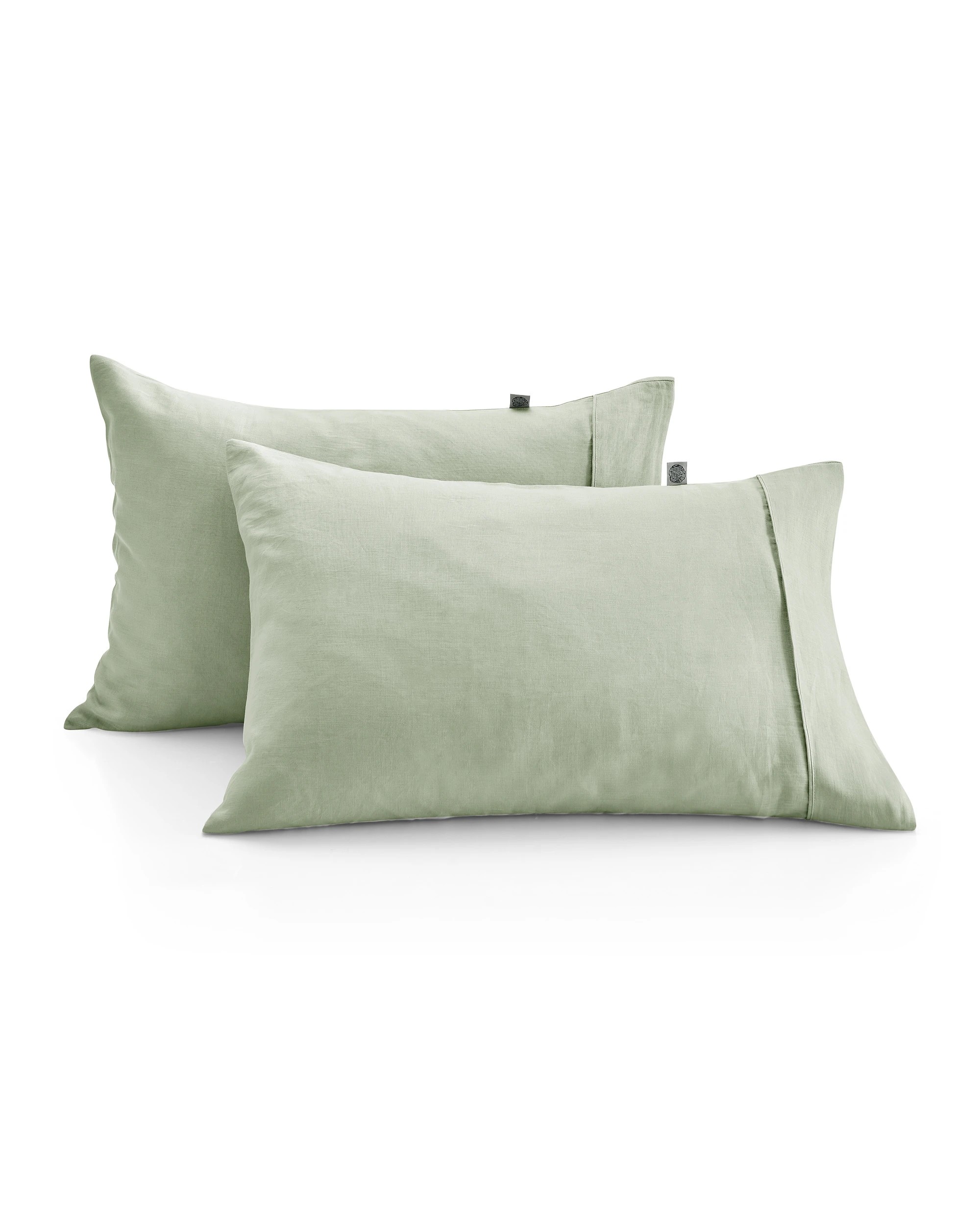 2 Natural Home 100% European Flax Linen Standard Pillowcase Twin Pack - Willow Green, 2 of 5
