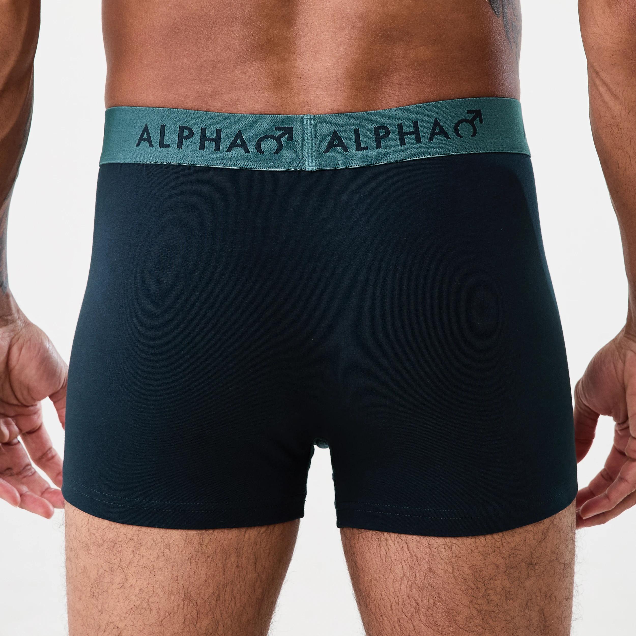 6 3 Pack Colour Elastic Trunks NAVY, SEA GREEN, 6 of 8