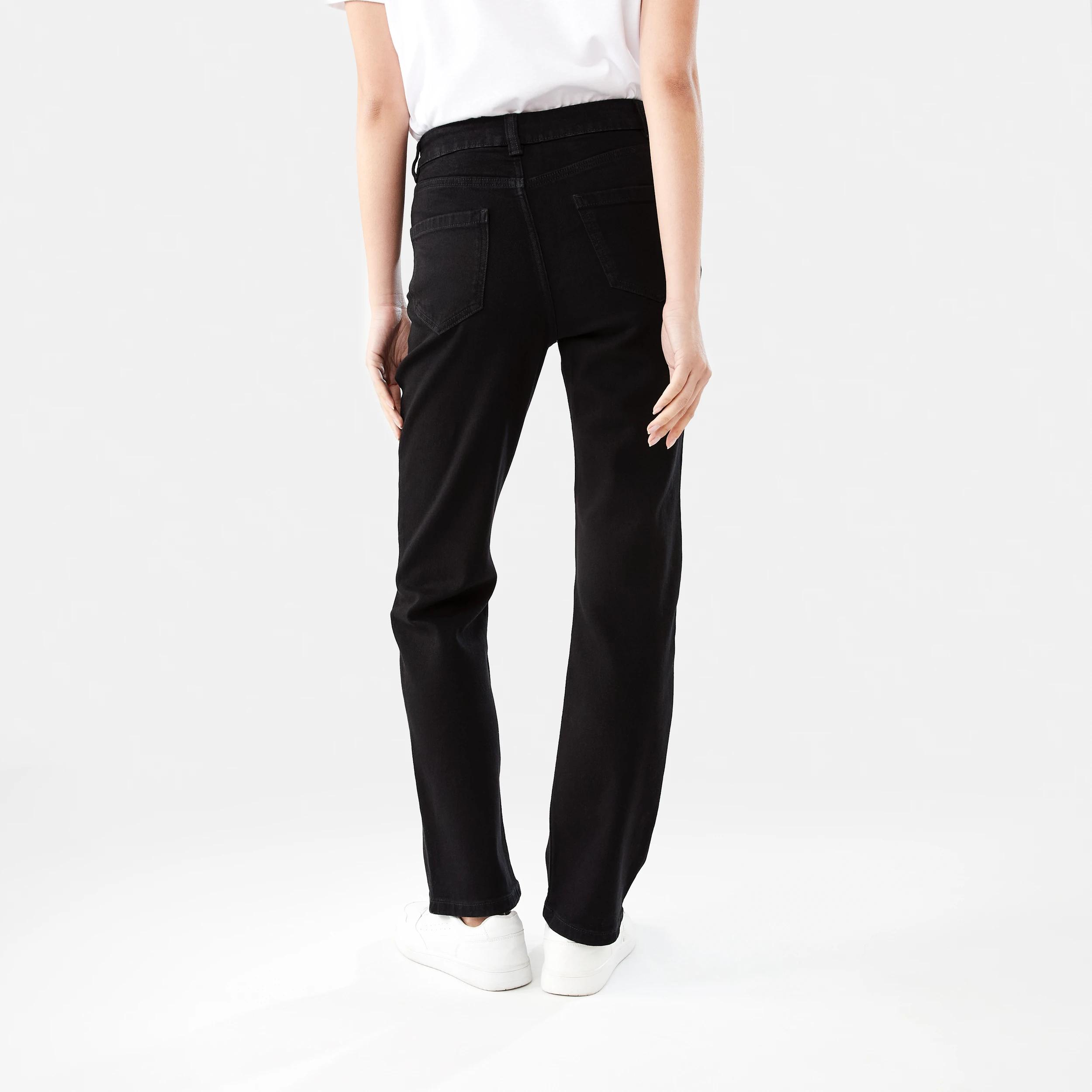 4 High Rise Straight Jeans BLACK WASH, 4 of 9
