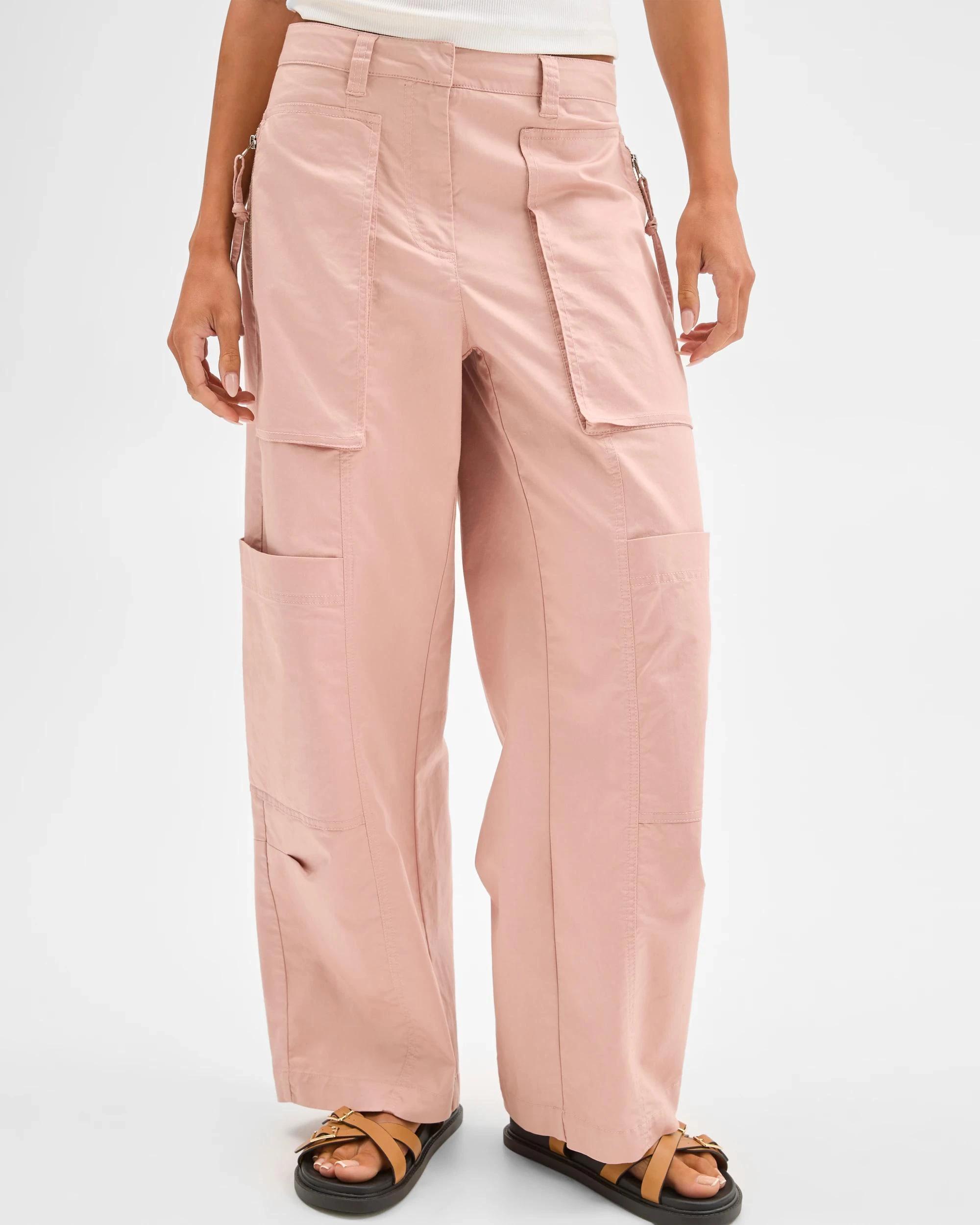4 Lily Loves Australian Cotton Blend Utility Cargo Pants BLUSH PINK, 4 of 6