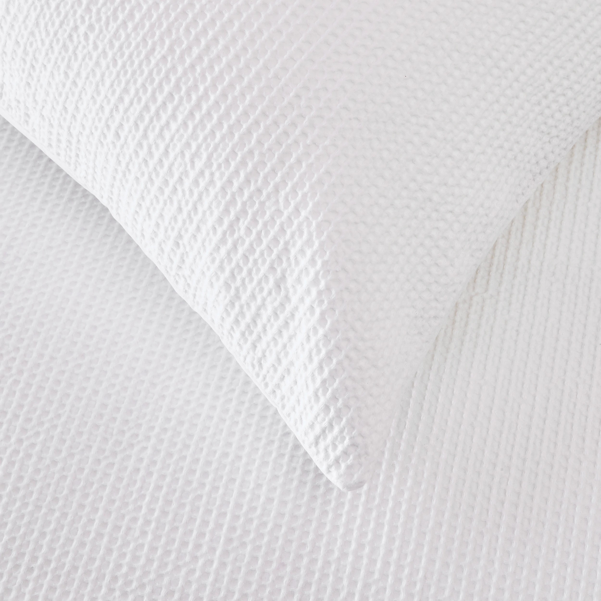 3 Waffle Stonewashed Cotton Quilt Cover Set - Queen Bed, White, 3 of 6