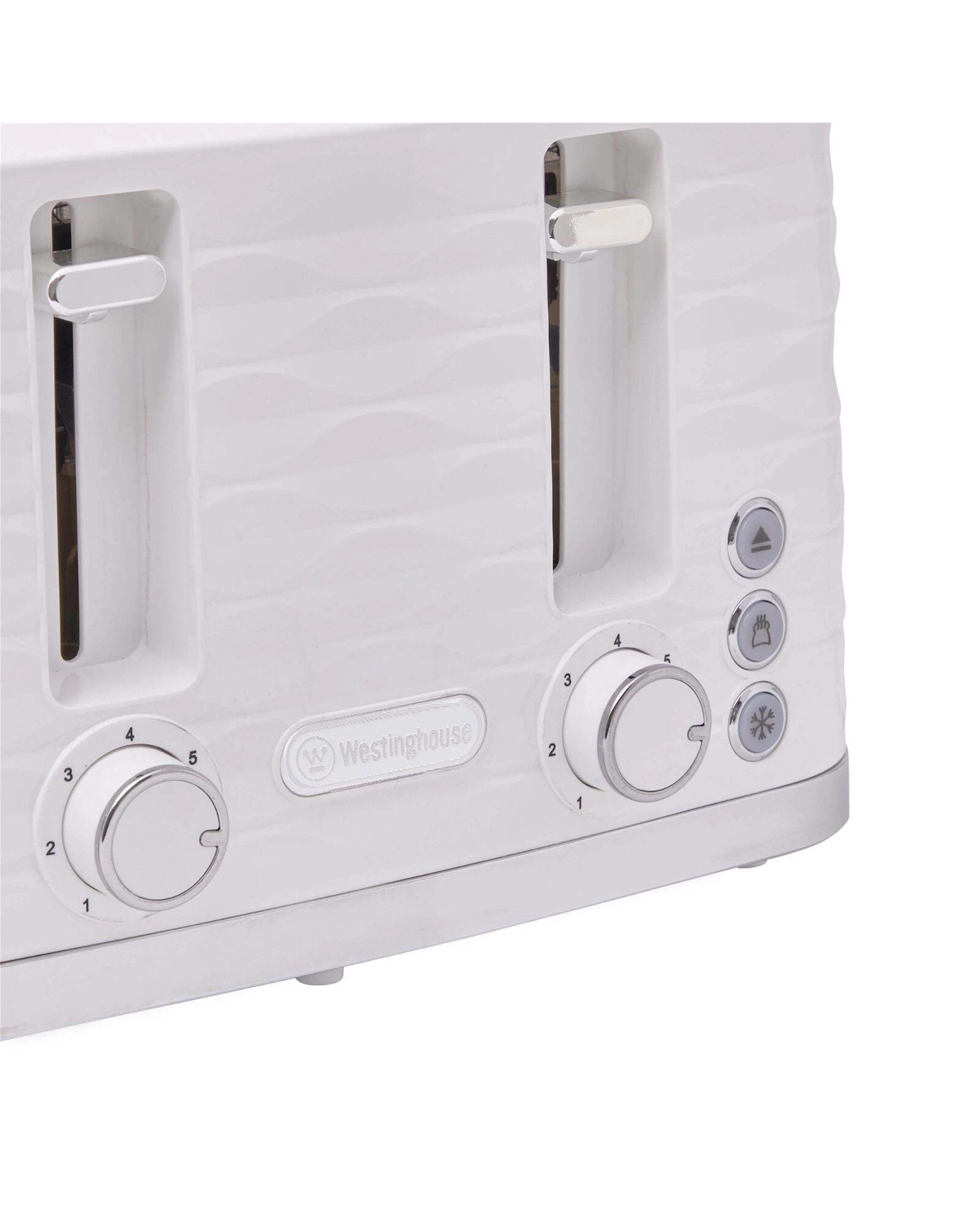 10 Westinghouse 1.7l Kettle & 4 Slice Toaster Pack White/silver Wave Pattern
 - White, 10 of 10