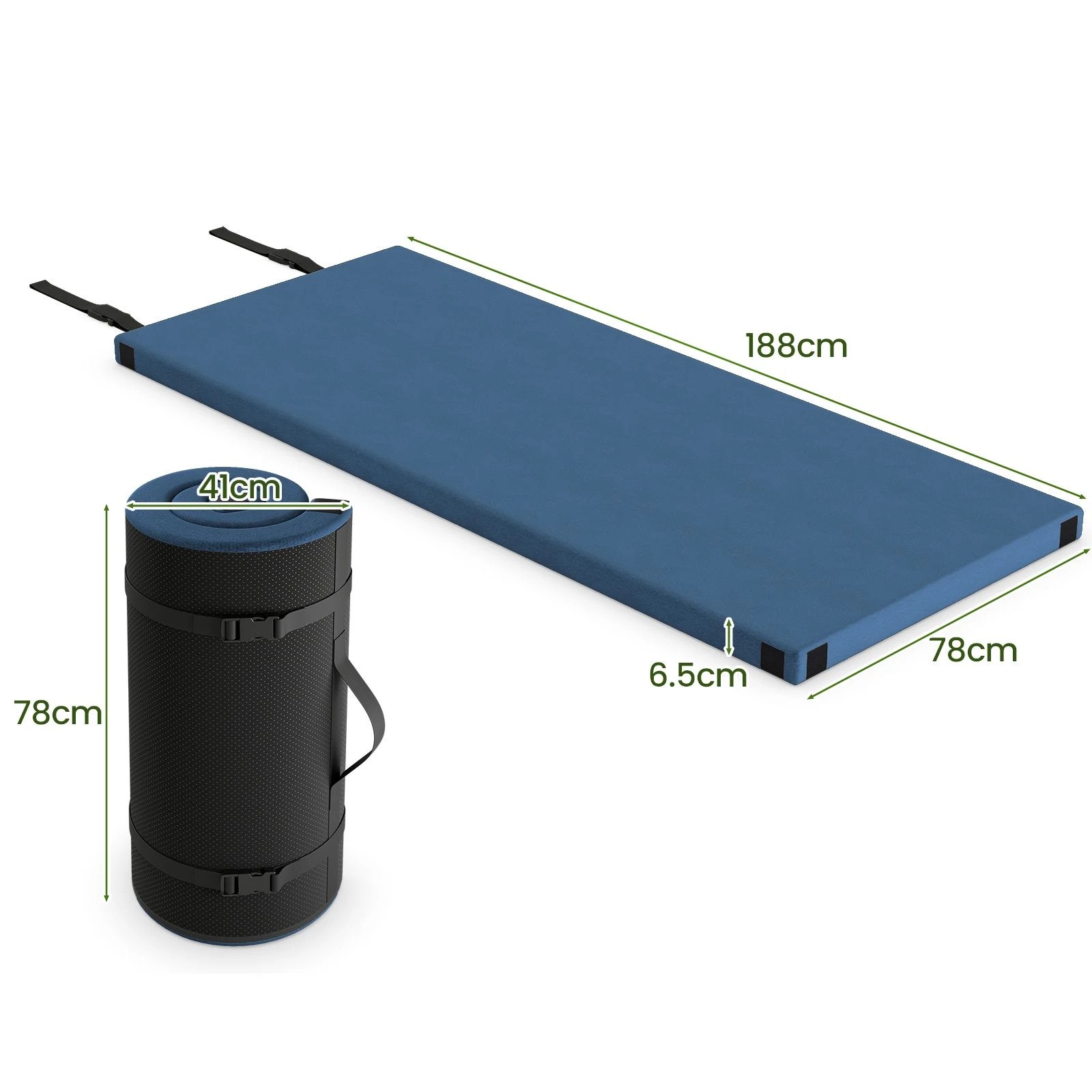 2 Costway Foldable Memory Sponge Camping Mattress Indoor Outdoor Sleeping Mat w/Cushion Roll up, 2 of 2