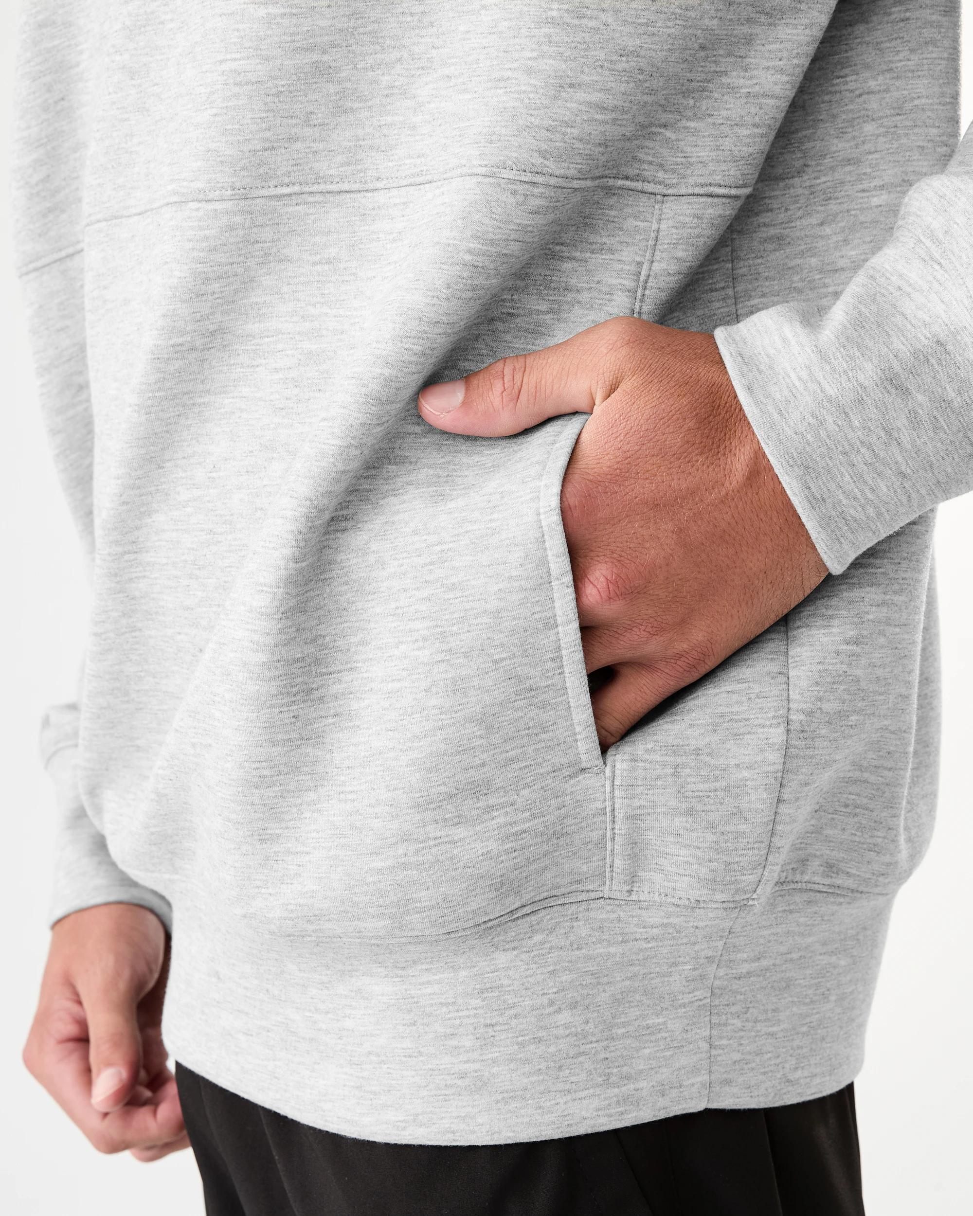 6 Active Mens Relaxed Scuba Hoodie Grey Marle, 6 of 7