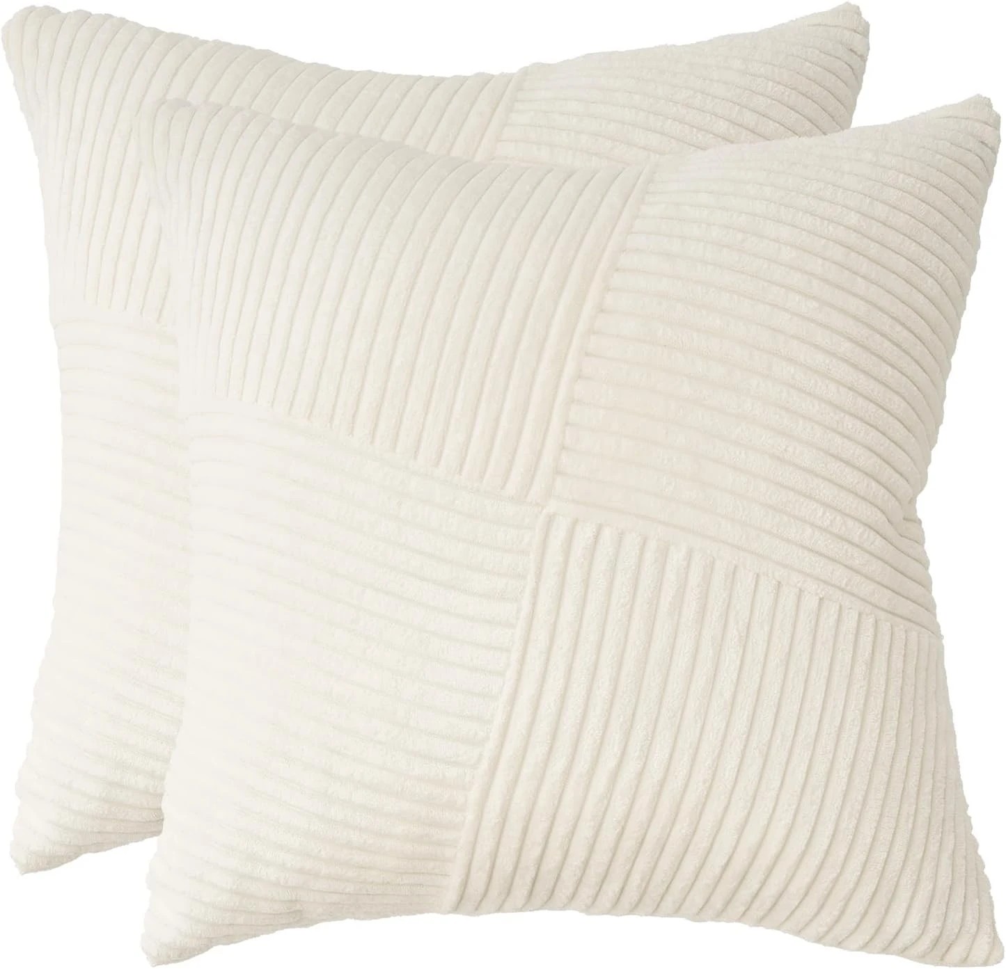 2 Gioia Casa 2-Pack Corduroy Windmill Inspired Cushion Covers 45x45cm - Snow, 2 of 2