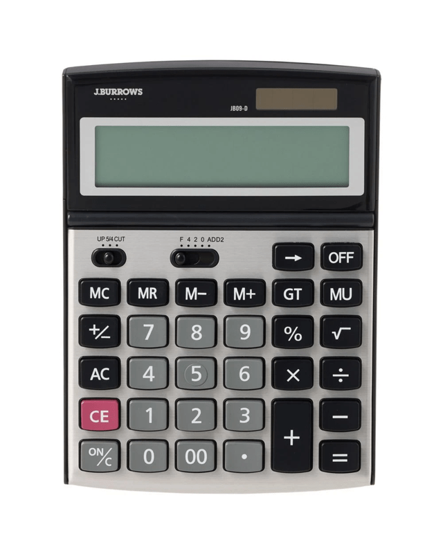 J.Burrows Desktop 12 Digit Calculator Black/Si