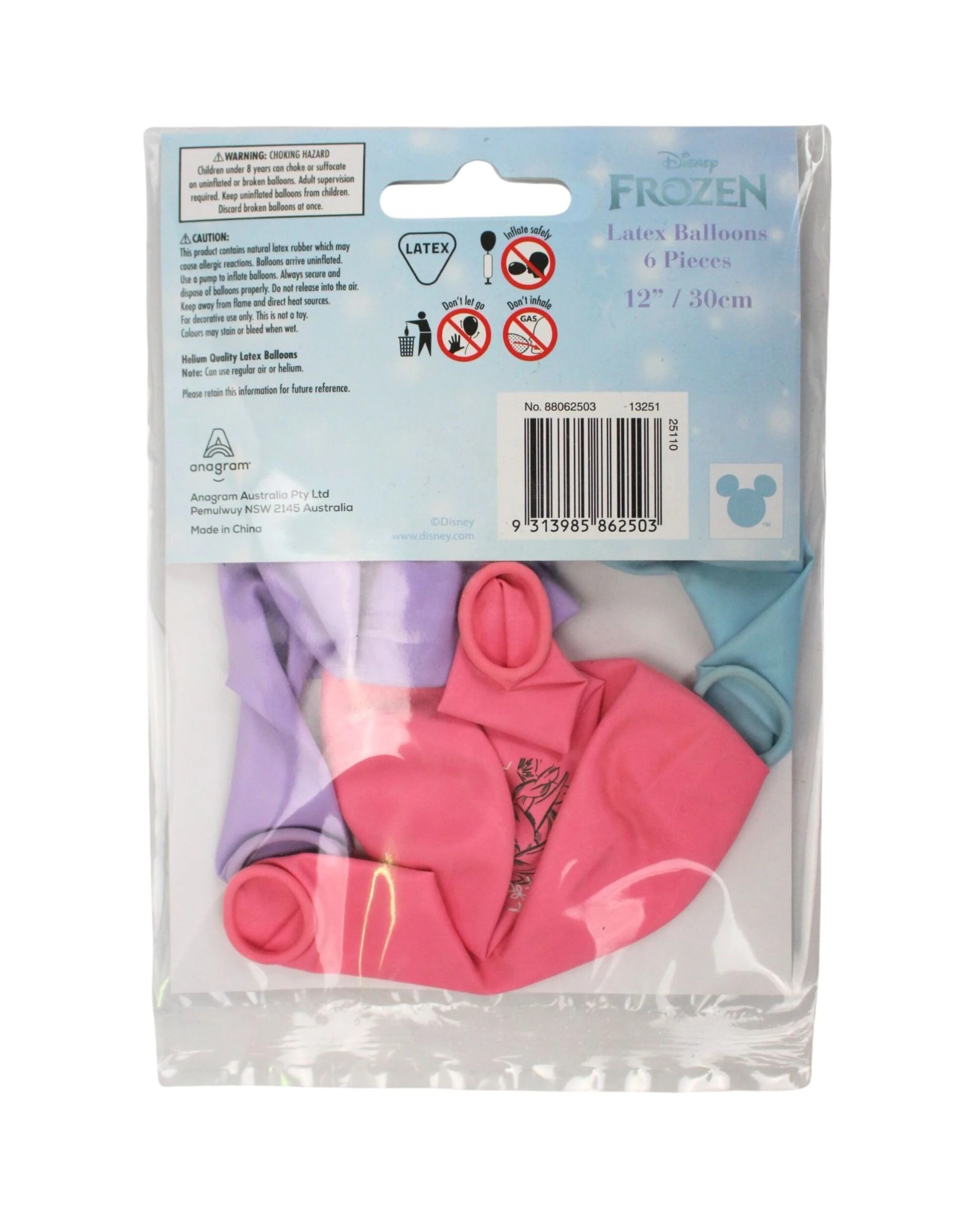 3 Anagram Frozen 2 Latex Balloons Pack of 6 - Multi, 3 of 3