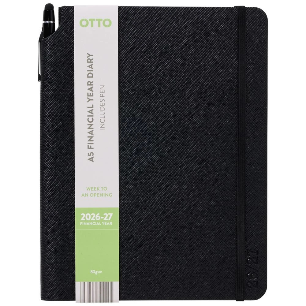 1 Otto A5 Week To View Diary FY26/27 with Pen Navy, 1 of 7