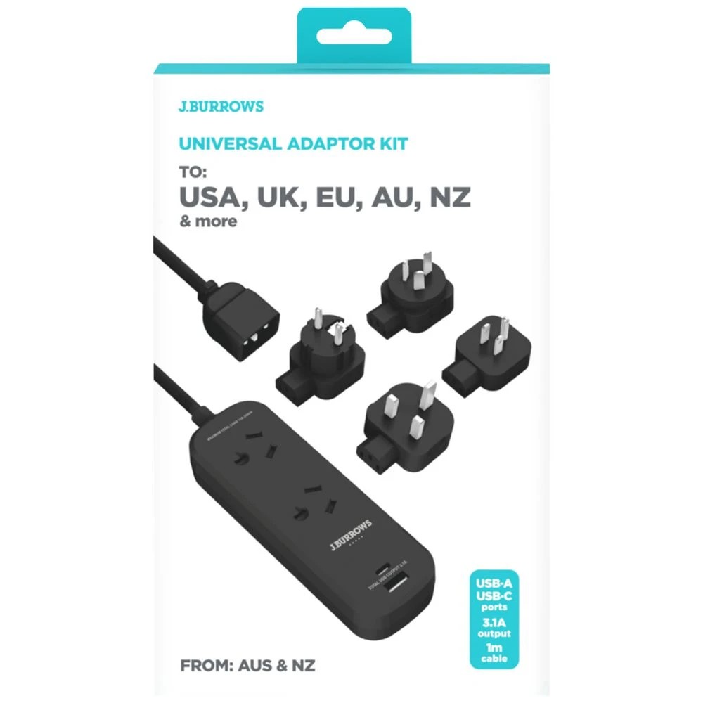 4 J.Burrows Universal Outbound Travel Adaptor Kit, 4 of 4