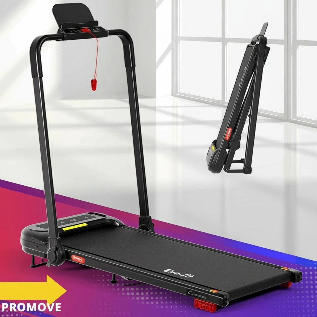 10 Everfit 3 in1 Treadmill Electric Walking Pad with Incline Foldable for Home Gym - Black, 10 of 10