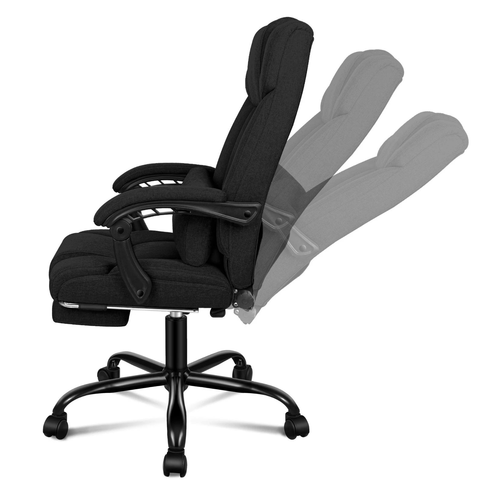 5 Alfordson Office Chair Executive Computer Gaming Fabric Seat Recliner - Black, 5 of 10