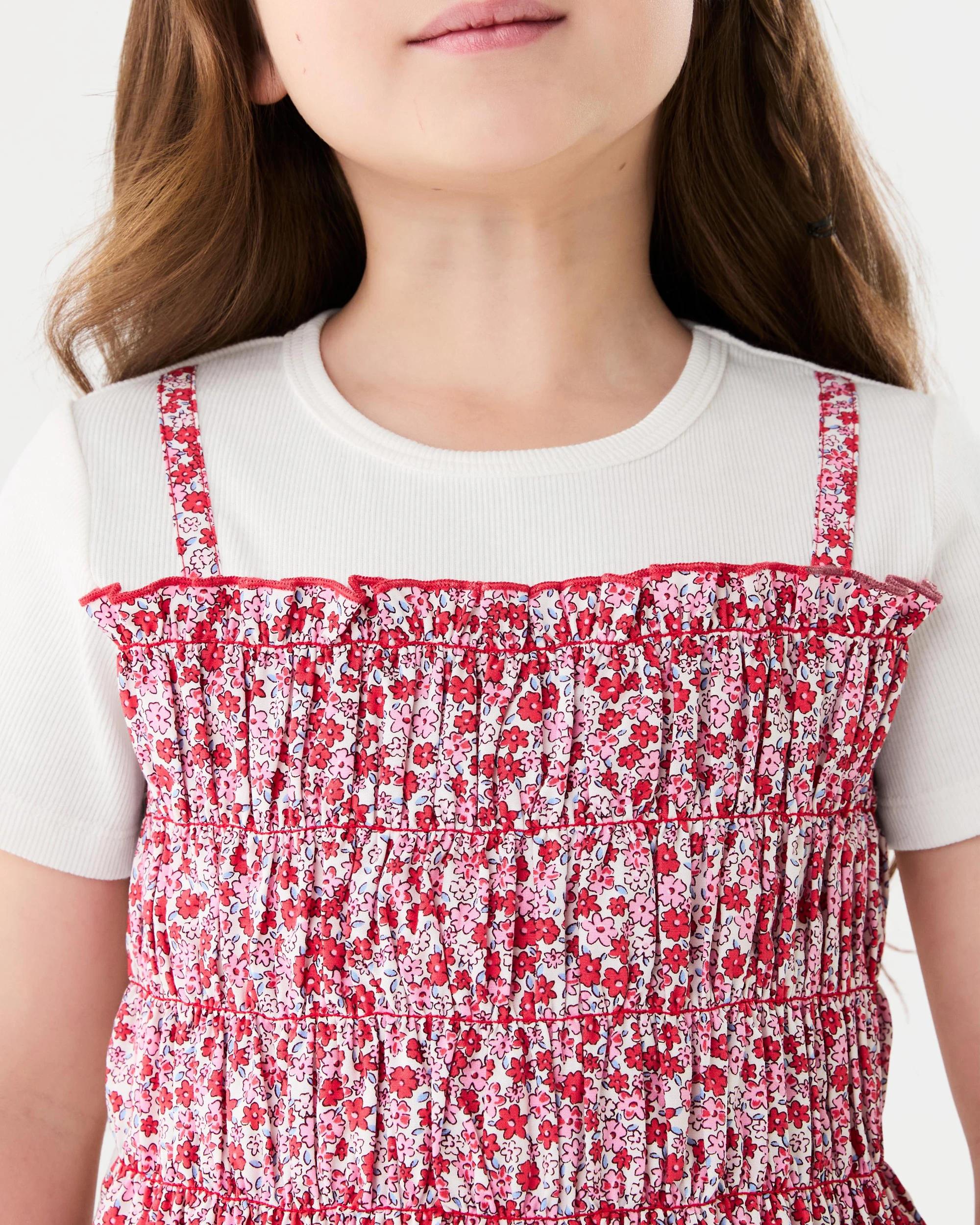 4 2-in-1 Short Sleeve T-shirt Red Floral, 4 of 6