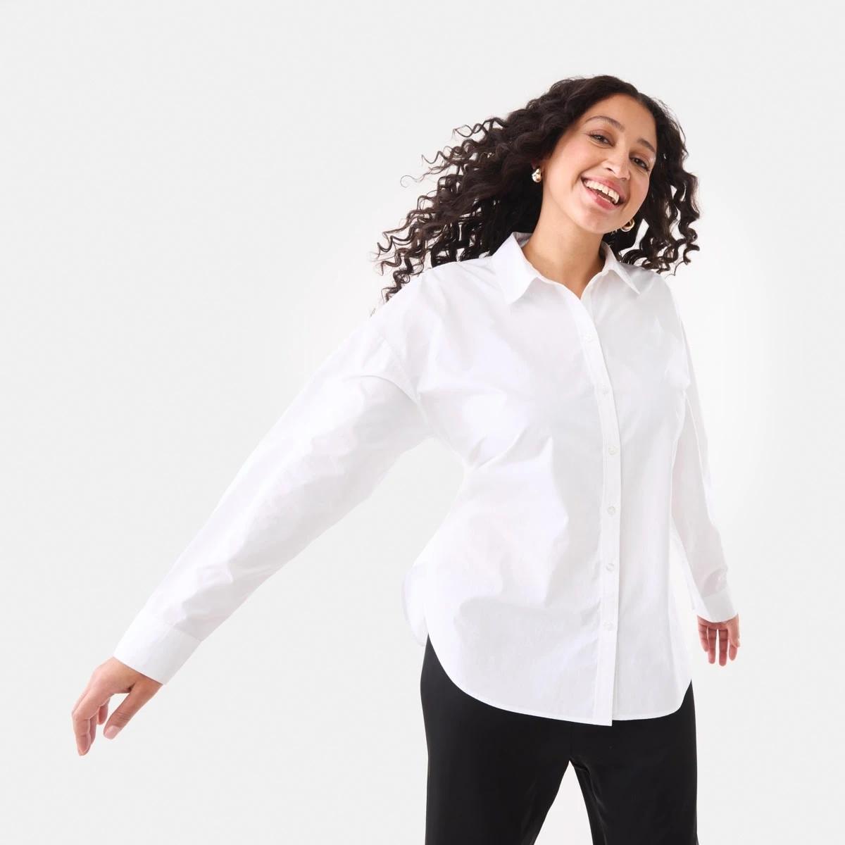 1 Long Sleeve Tie Back Detail Shirt White, 1 of 8