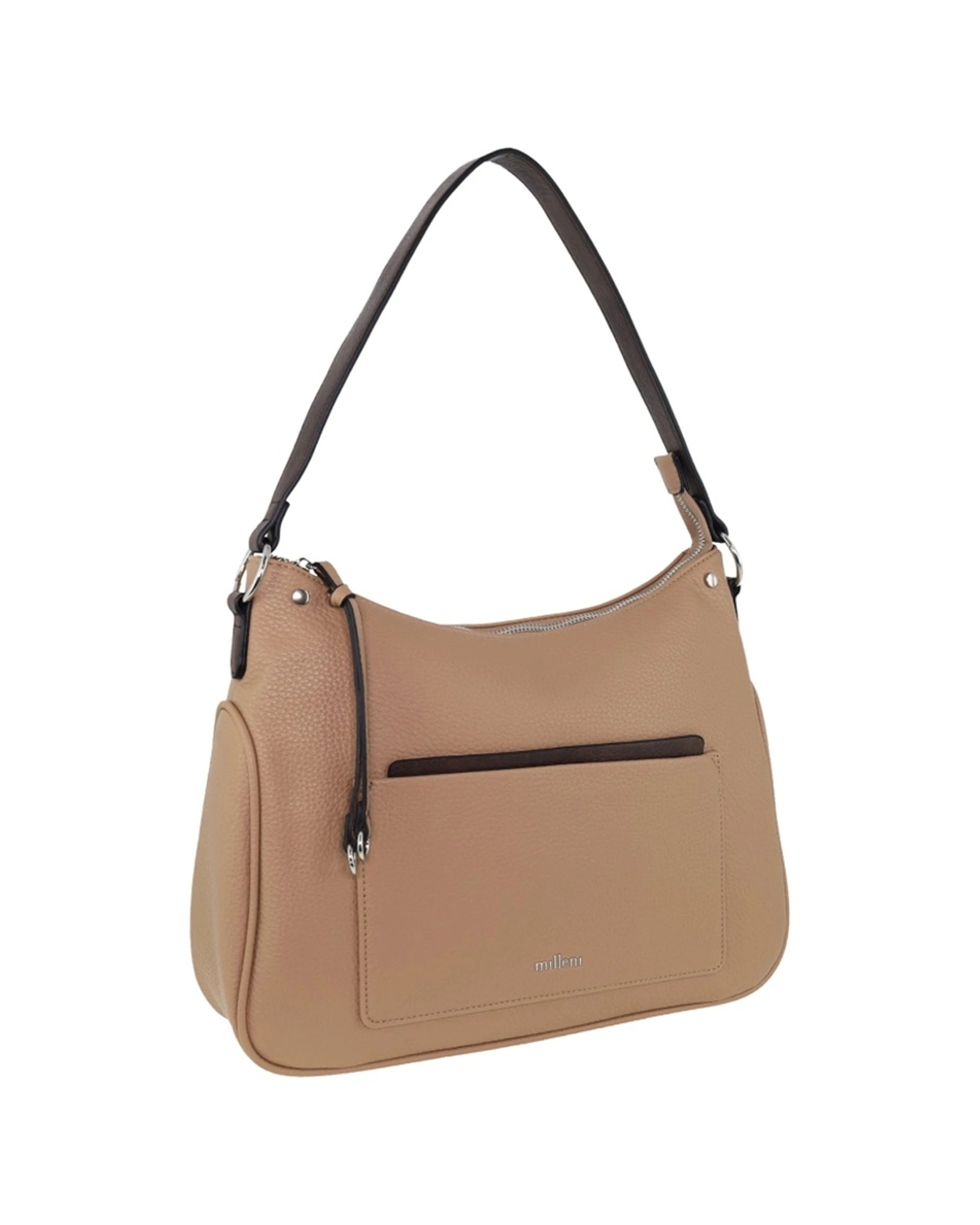 1 Milleni Women's Handbag Vegan Leather Contemporary Fashion Tote Bag - Beige, 1 of 4