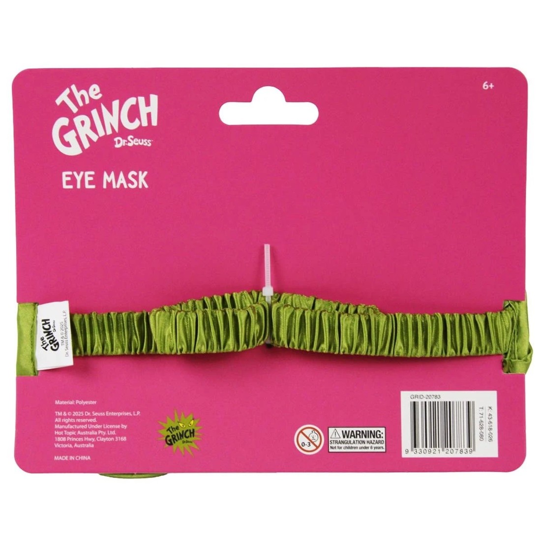 2 Dr. Seuss The Grinch Slogan Eye Mask, 2 of 2