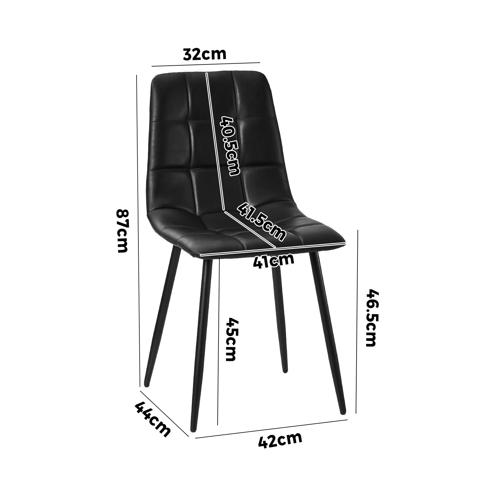 9 Oikiture 4x Padded Dining Chairs Kitchen Pu Leather Seat Retro
 - Black, 9 of 10