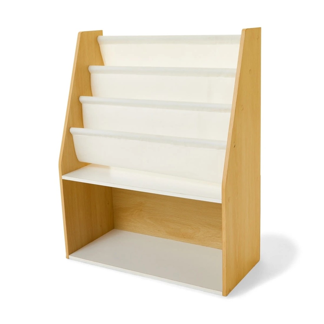 8 Oak Look and White Book Holder with Organiser, 8 of 9