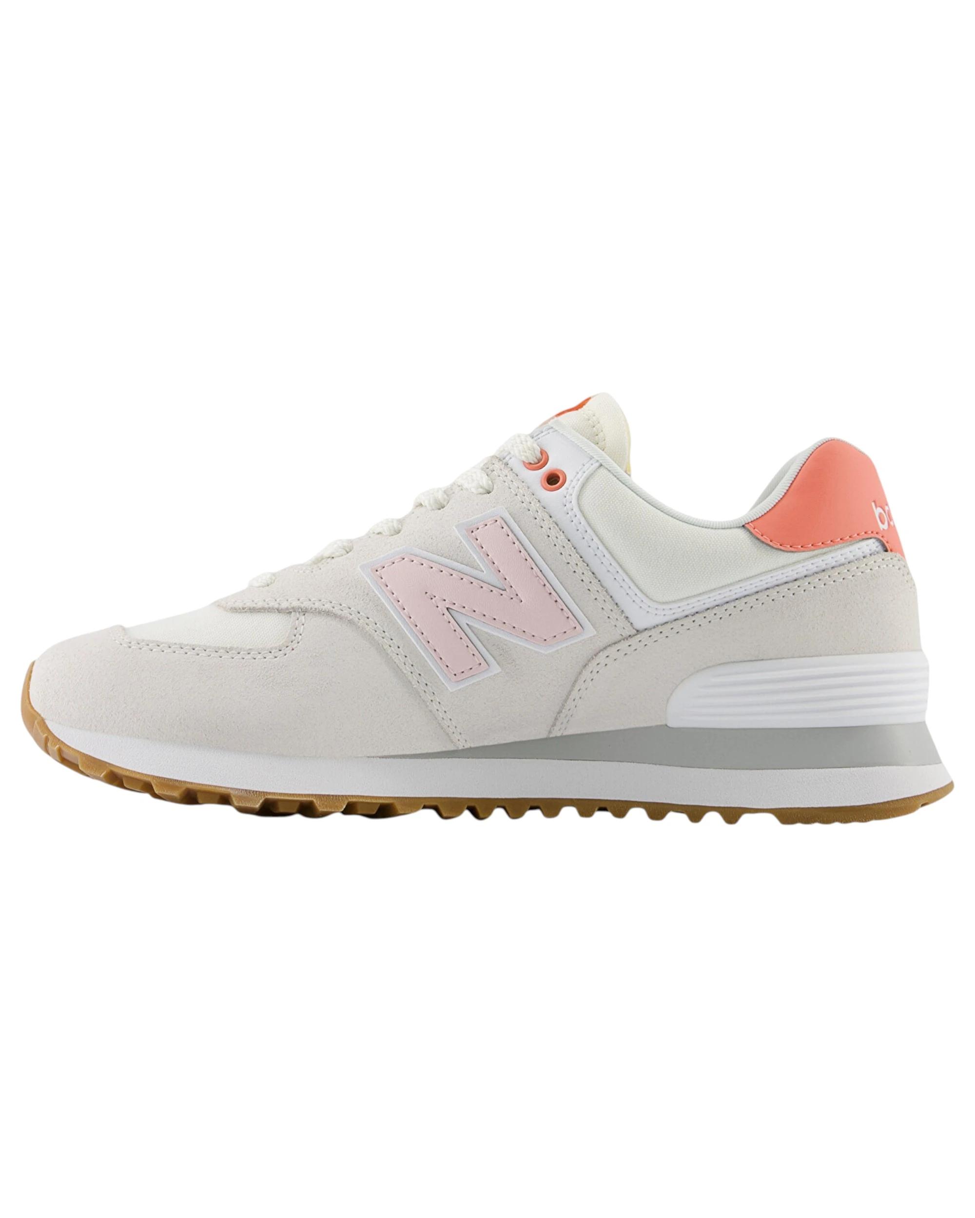 2 New Balance Womens 574 Athletic Shoes GREY/PINK, 2 of 5