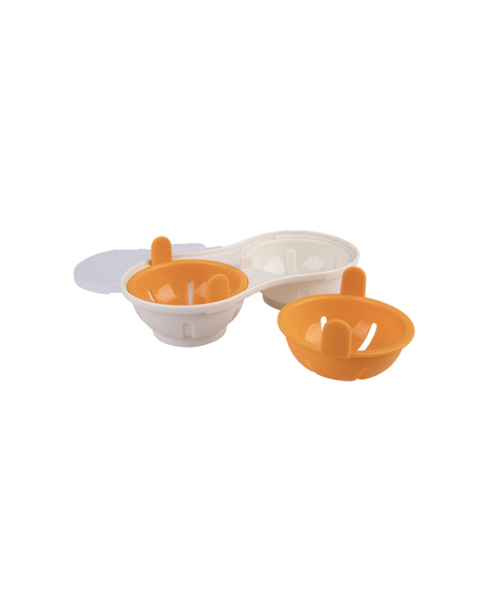 6 Appetito Microwave Double Egg Poacher Non Stick Surface Kitchen Tool - Orange, 6 of 6