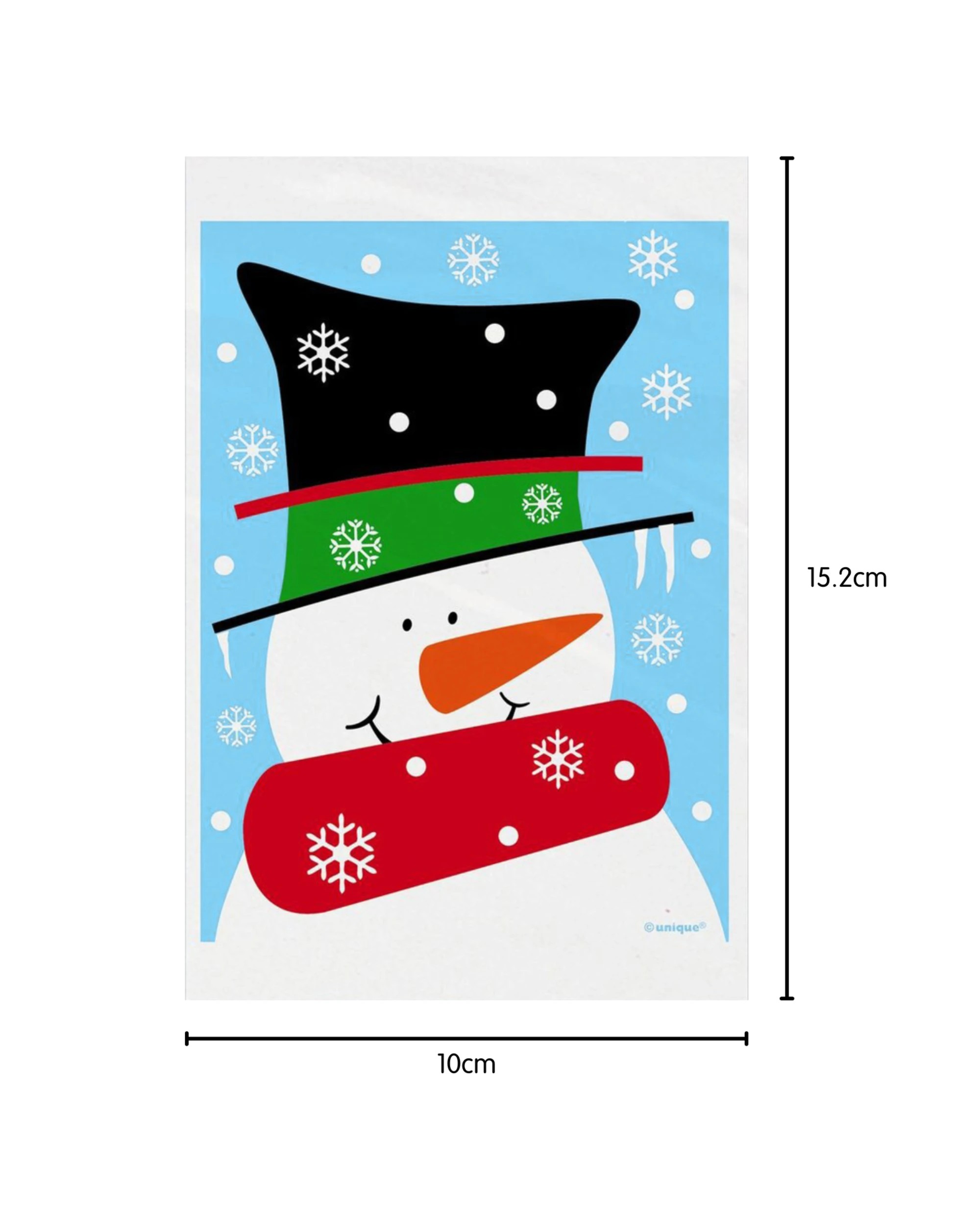 2 Unique Snowman Buddies Small Plastic Lolly Treat Bags Pack of 50 - Multi, 2 of 3