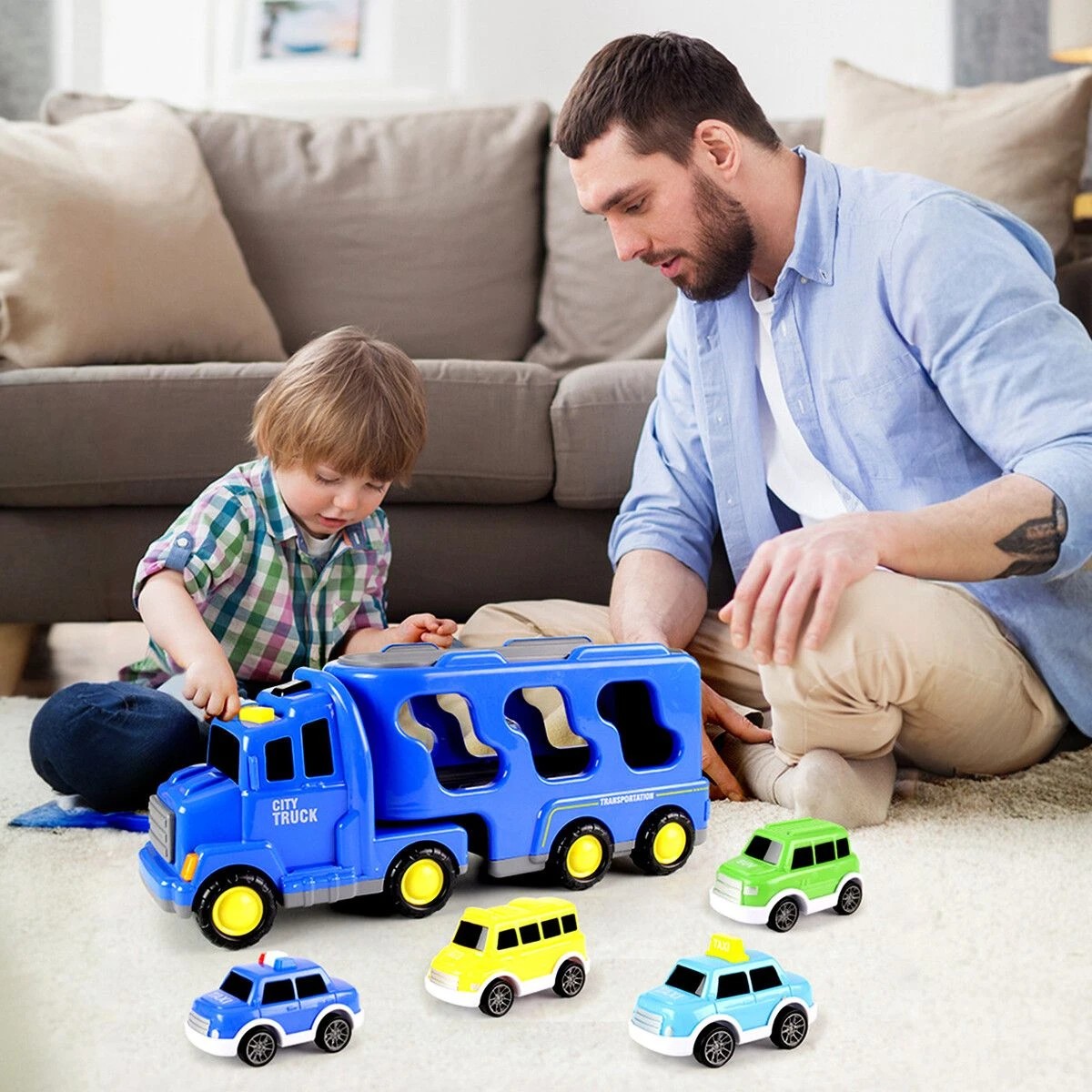 2 AUSWAY Cars Toys Carriers Trailer Transport Storage Truck, 2 of 5