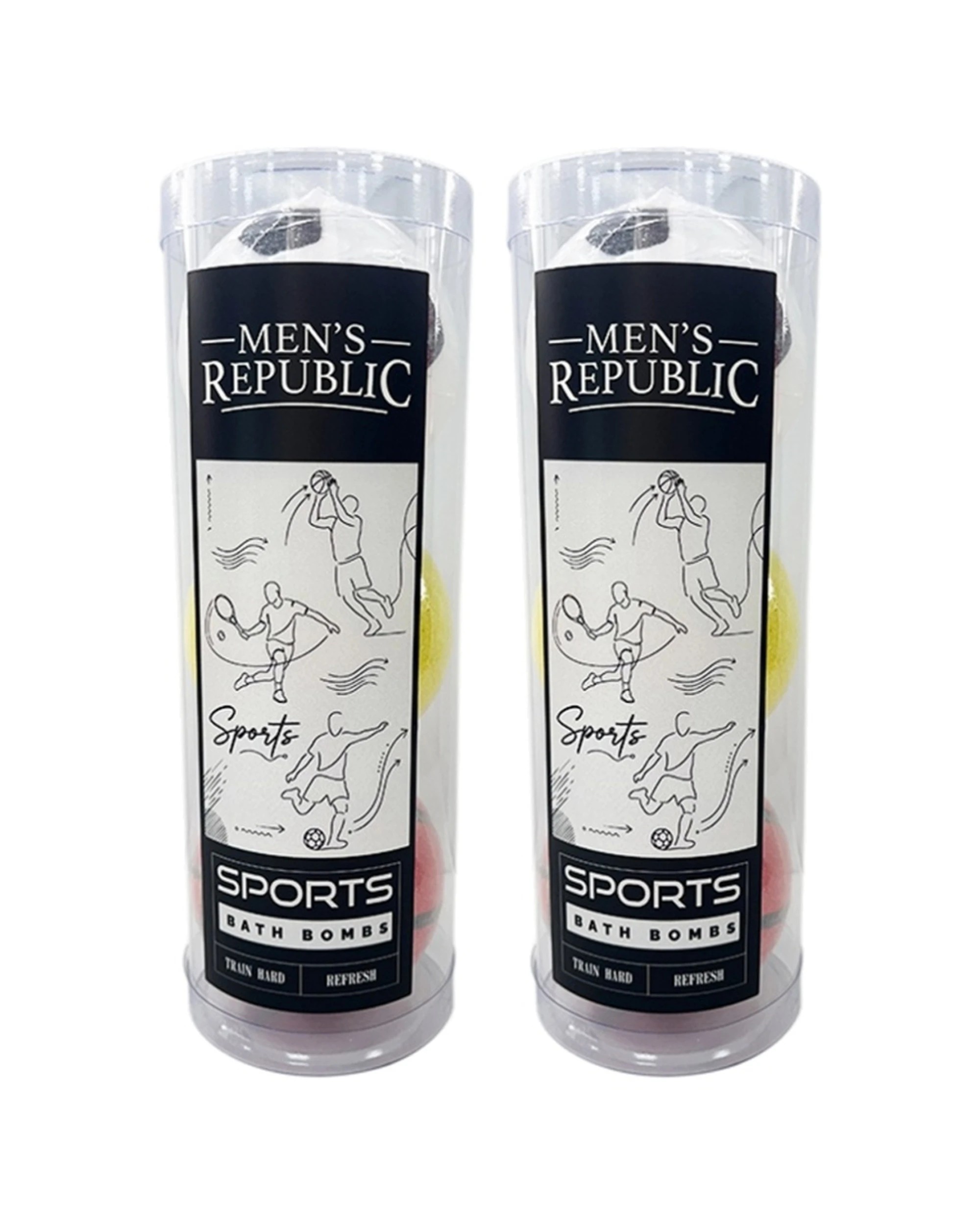 1 Men's Republic 2x 3pc Sports Bath Bombs Set Bergamot Sandalwood Bath Bombs Set 150g - Multi, 1 of 6