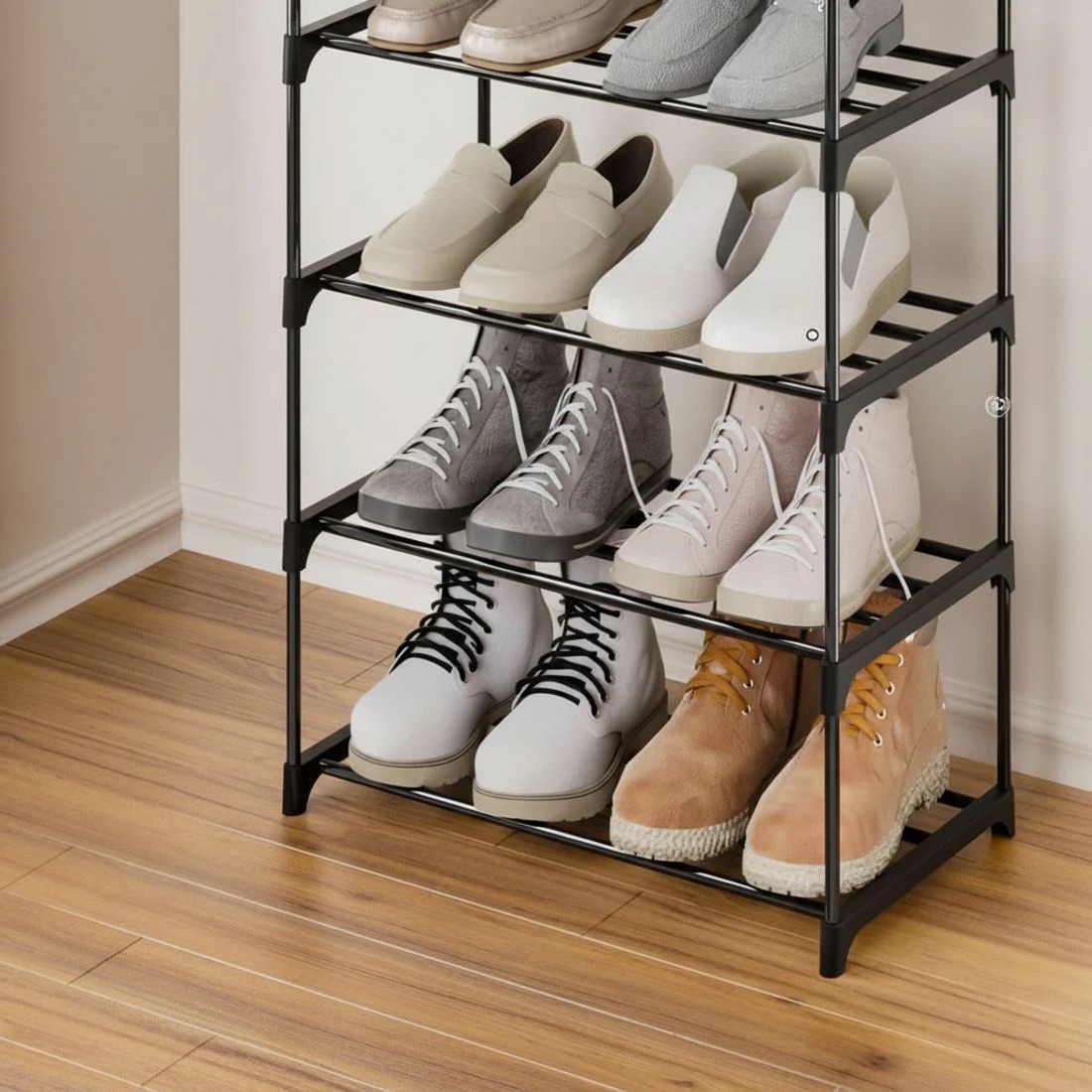 7 Artiss Shoe Rack Diy Stackable 10-tier Entryway Closet Organizer Space Saving Sturdy Easy Assembly Bedside Table - Black, 7 of 8