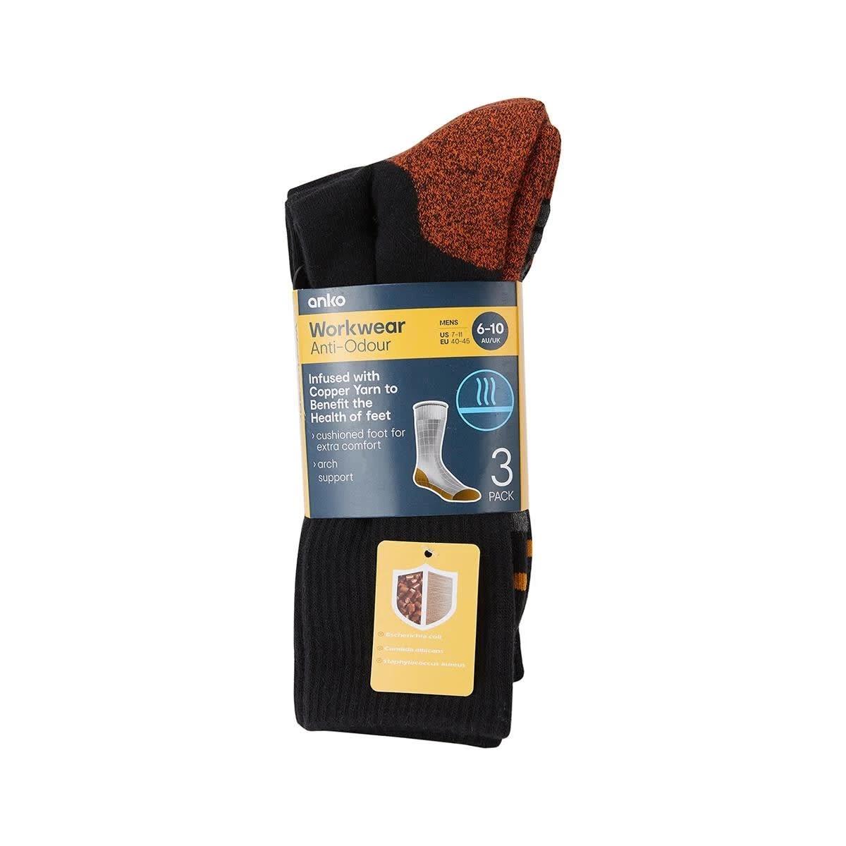3 3 Pack Anti Odour Boot Socks BLACK, 3 of 3