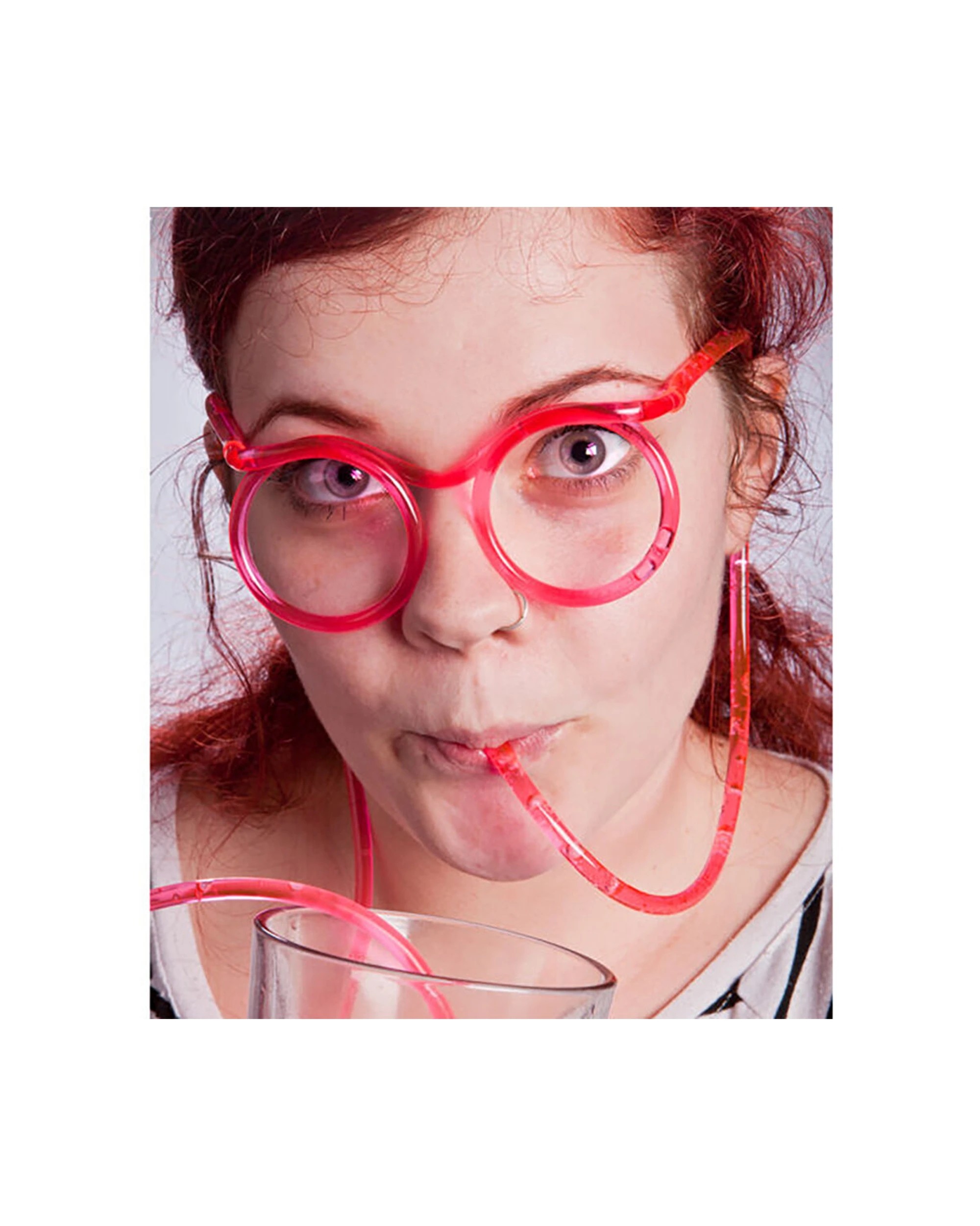 5 MDI Drinking Glasses Novelty Straw Party Head Accessory - Assorted, 5 of 5
