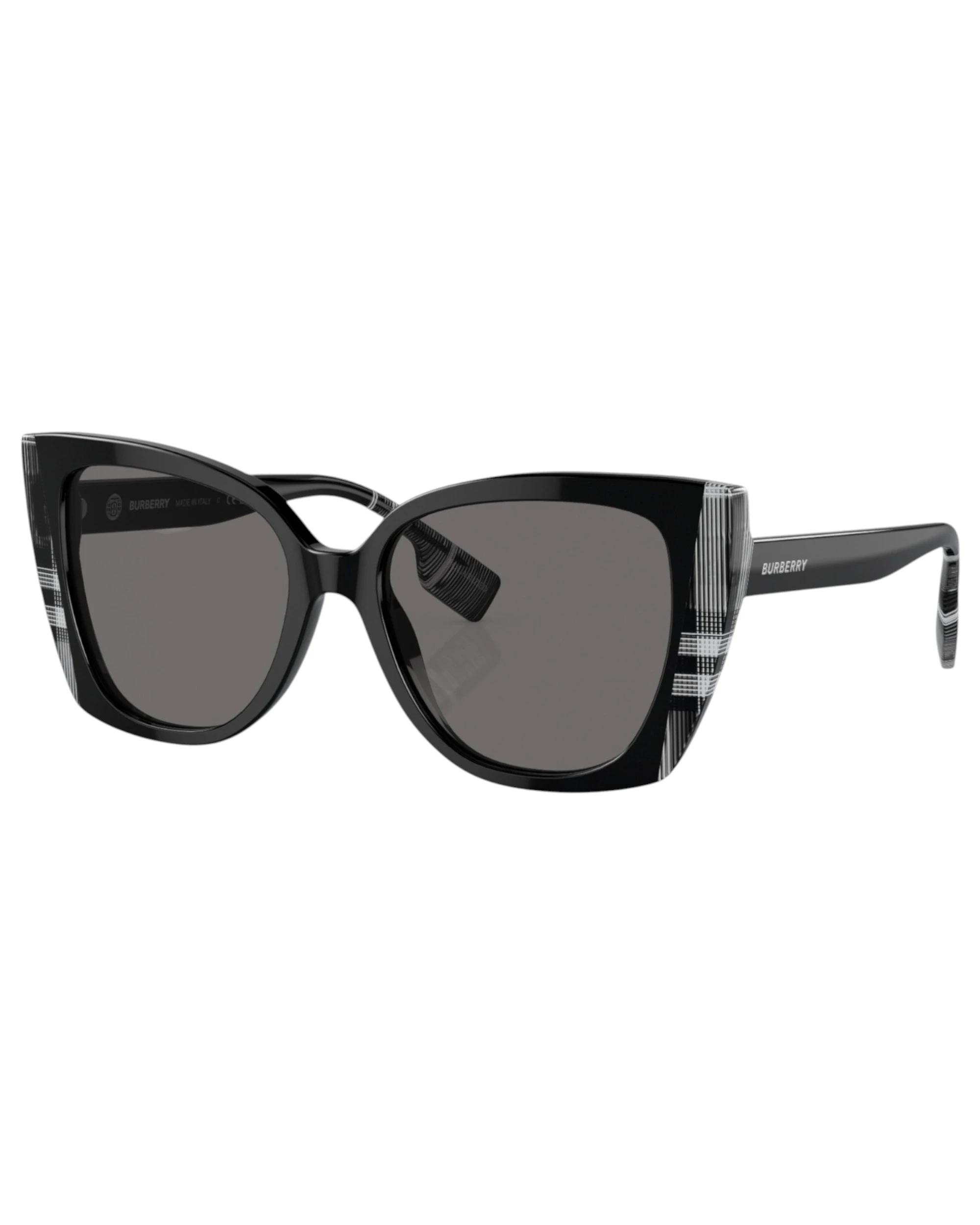 1 Burberry Womens Polarised Sunglasses Meryl BE4393 Black/ Check White Sunnies BLACK/CHECK WHITE, 1 of 5