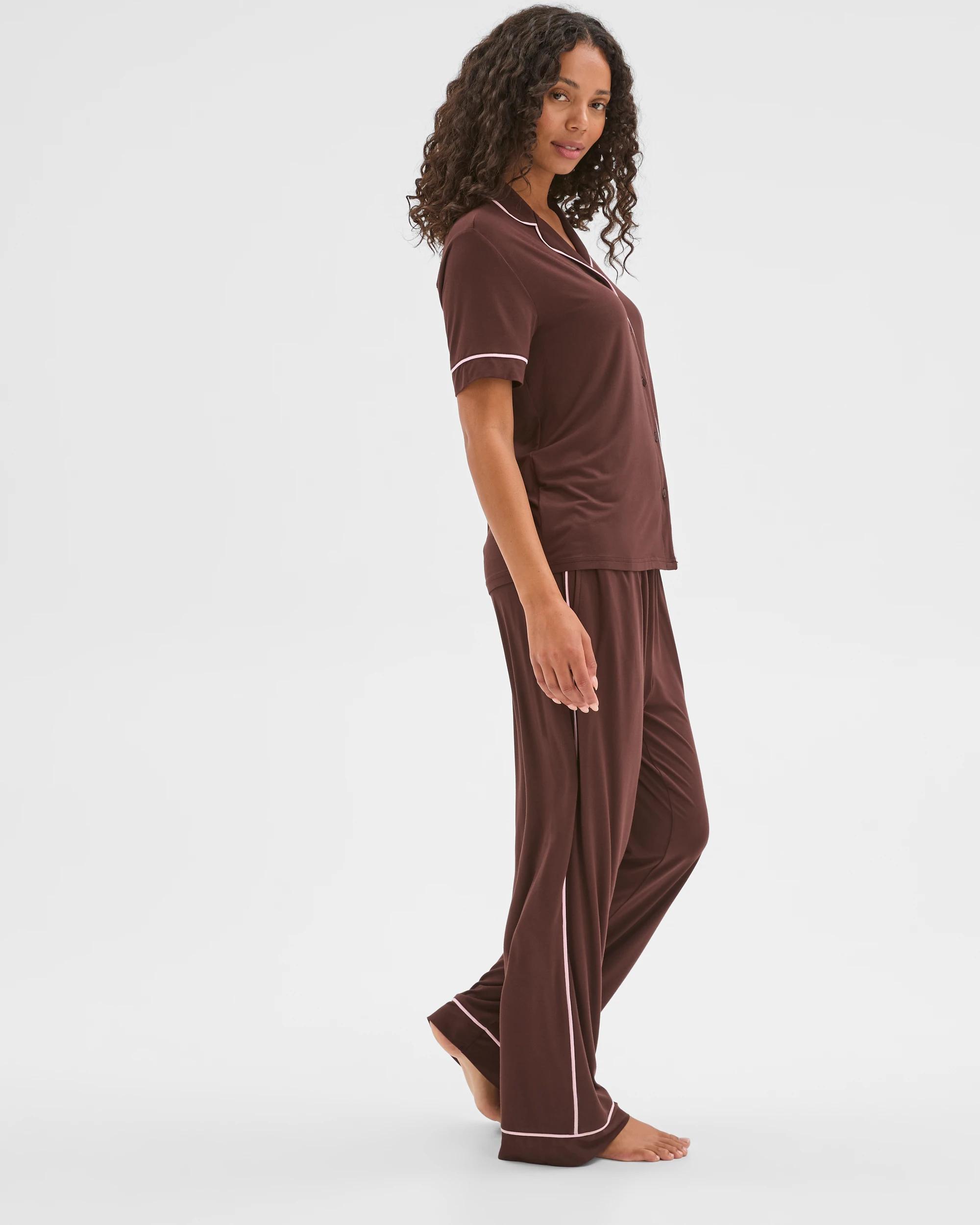 4 Target Woman Soft Comfort Bamboo Top and Pants Pyjama Set CHOCOLATE, 4 of 5