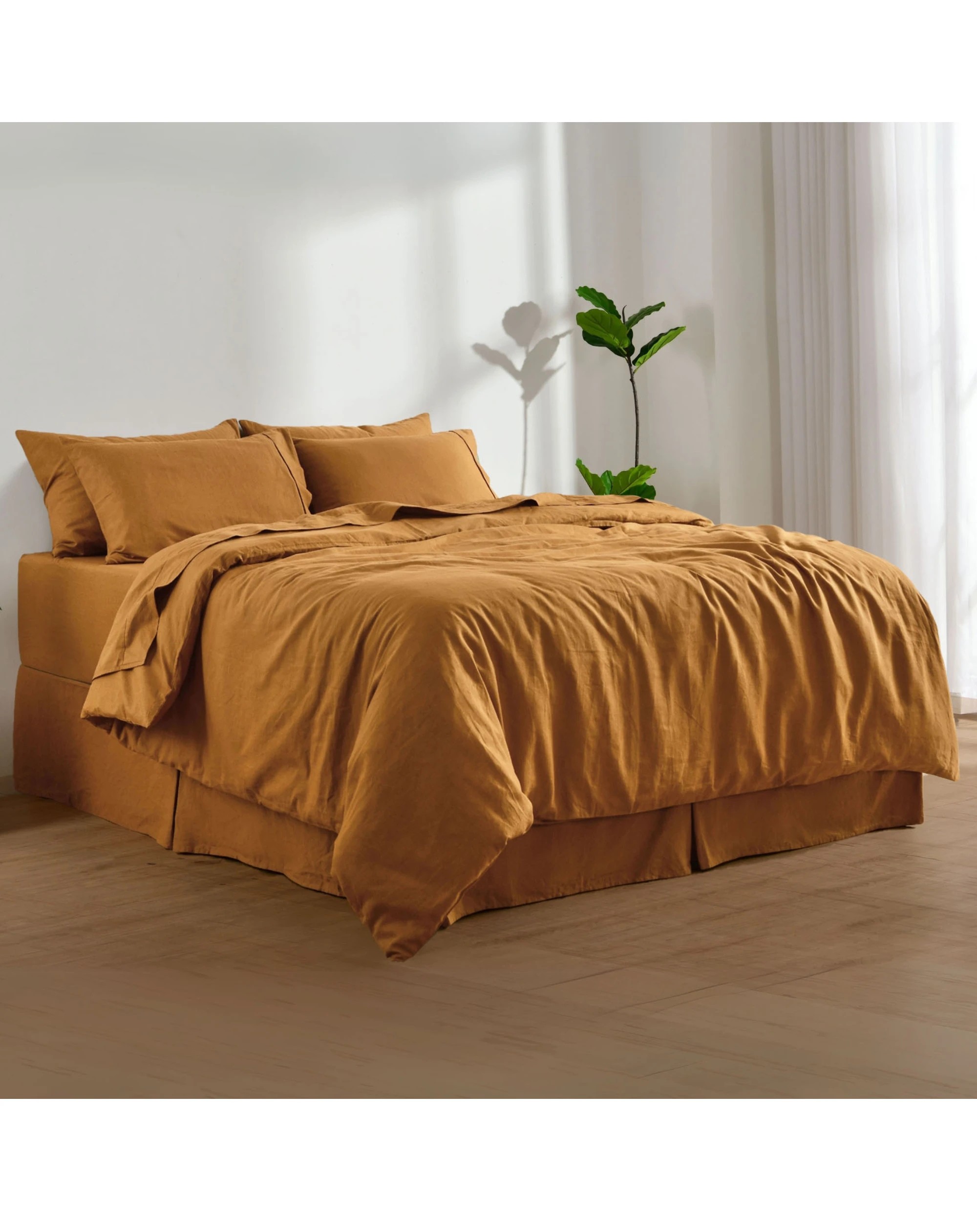 9 Dreamaker Linen Cotton Sheet Set - Super King Bed - Rust, 9 of 9